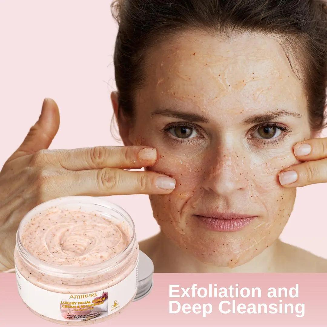 Ammuri Luxury Retinal Facial Scrub Cream for Radiant Skin - Herbalshire Handmade Herbal Products