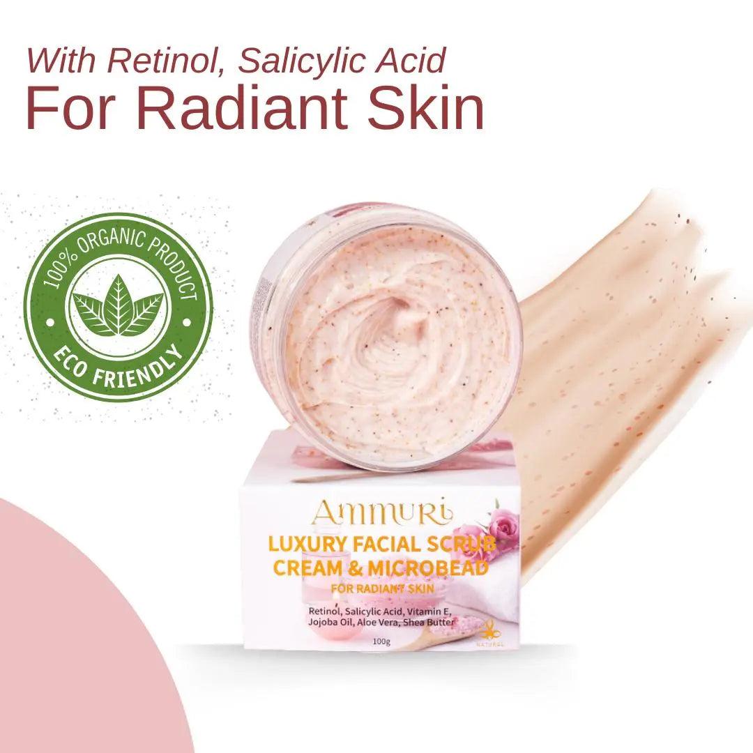 Ammuri Luxury Retinal Facial Scrub Cream for Radiant Skin - Herbalshire Handmade Herbal Products