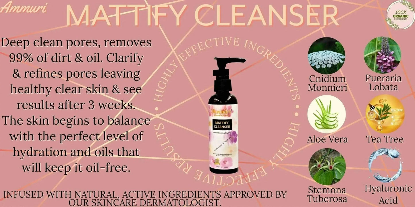Ammuri Mattify Cleanser for Oily Skin - 100ml - Herbalshire Handmade Herbal Products