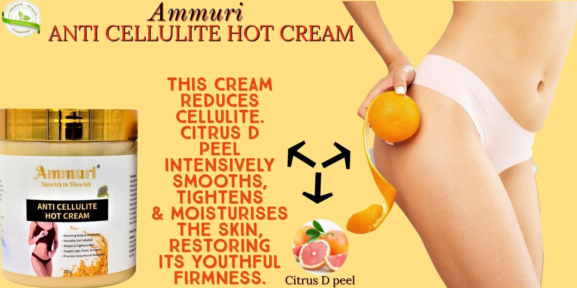 Ammuri Natural Firming Hot Cream - Anti - Cellulite - Herbalshire Handmade Herbal Products