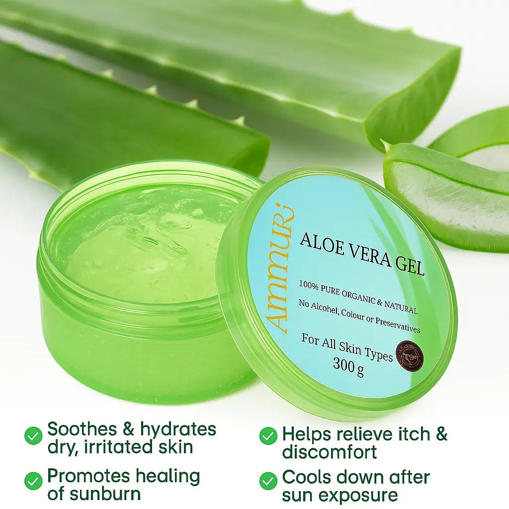 Ammuri Organic Aloe Vera Gel for Psoriasis - 300g - Herbalshire Handmade Herbal Products