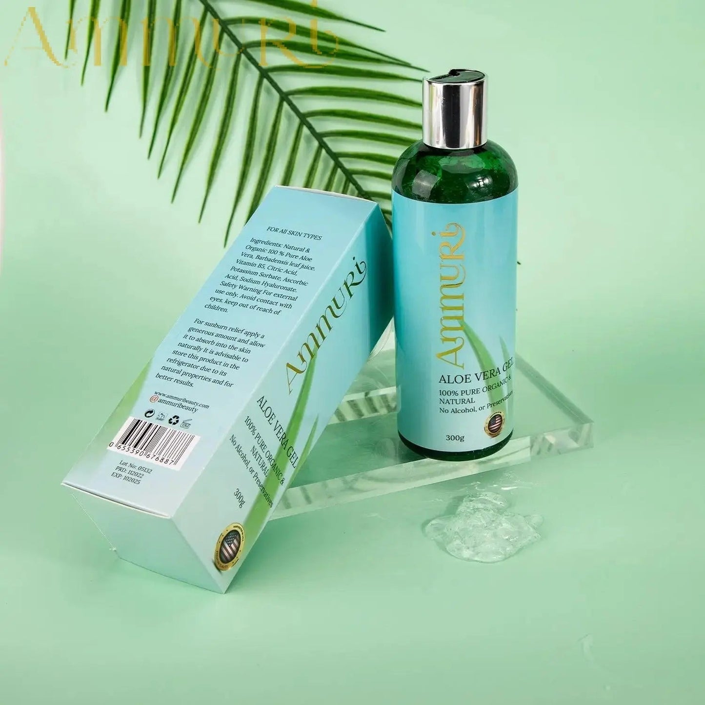 Ammuri Organic Aloe Vera Gel for Skin Hydration - Herbalshire Handmade Herbal Products
