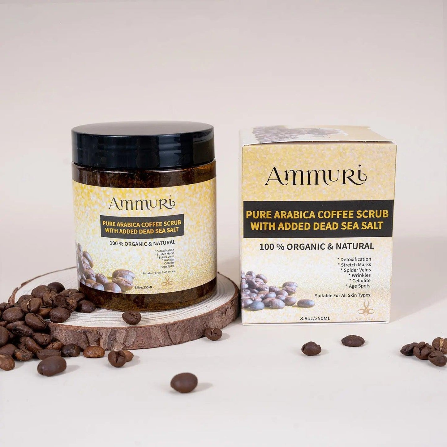 Ammuri Organic Coffee Body Scrub with Dead Sea Salt - Herbalshire Handmade Herbal Products