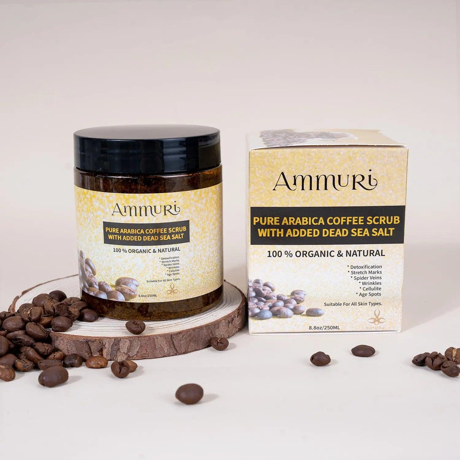 Ammuri Organic Coffee Body Scrub with Dead Sea Salt - Herbalshire Handmade Herbal Products