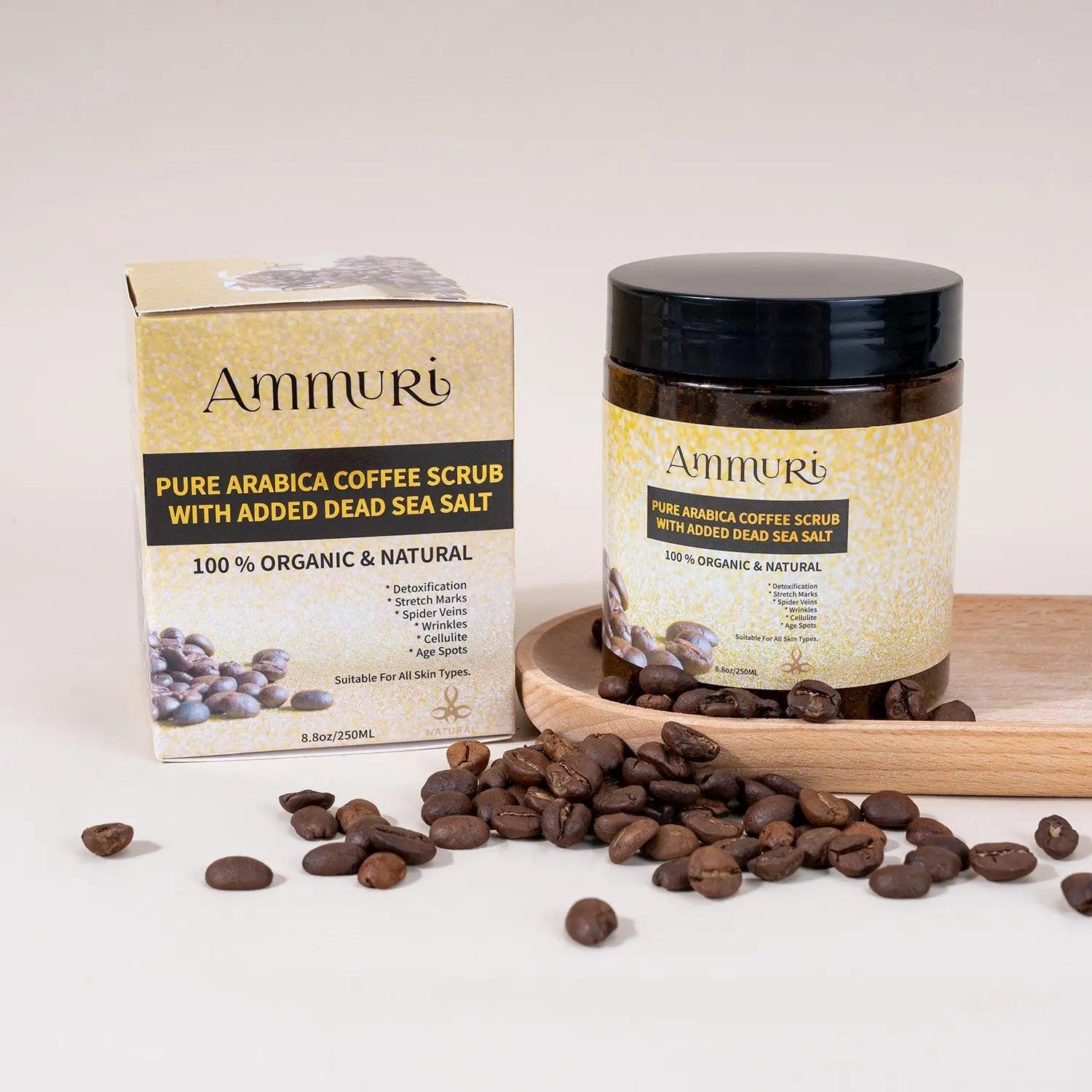 Ammuri Organic Coffee Body Scrub with Dead Sea Salt - Herbalshire Handmade Herbal Products