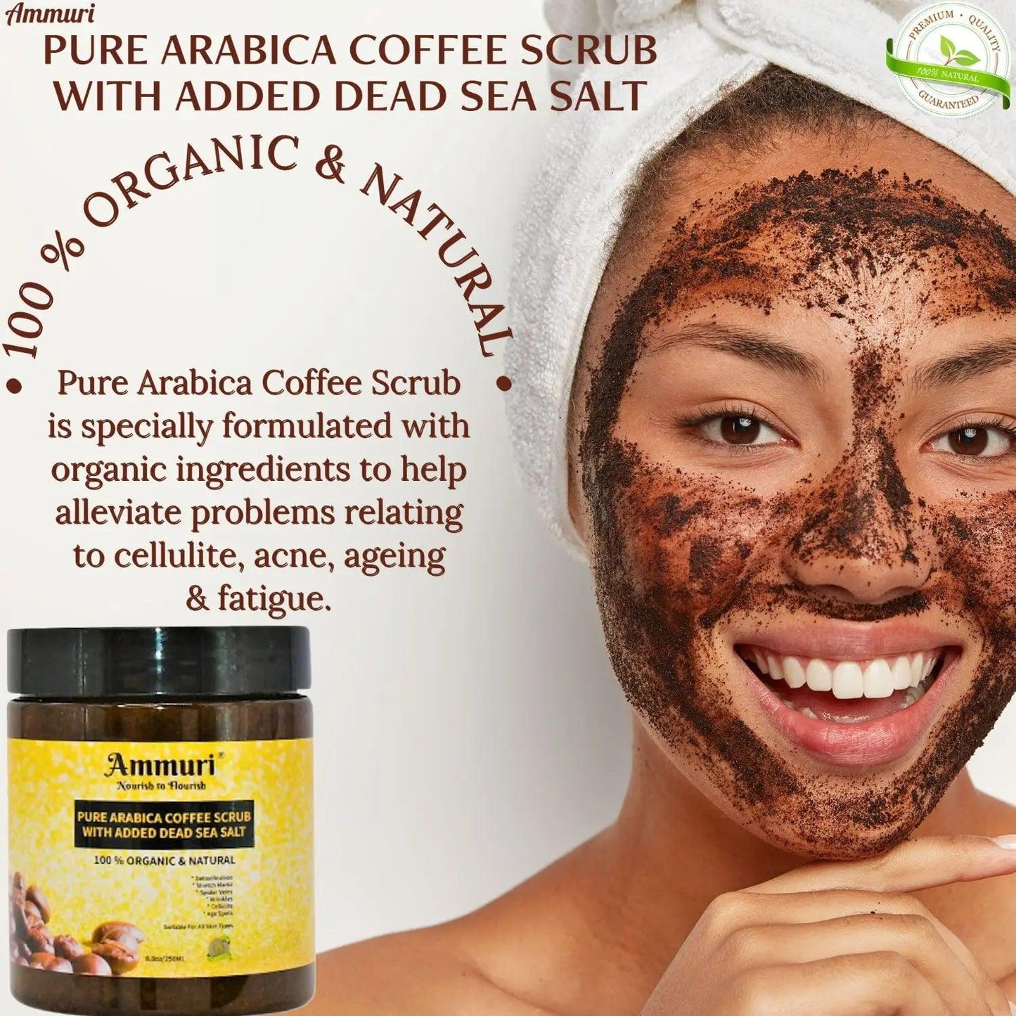 Ammuri Organic Coffee Body Scrub with Dead Sea Salt - Herbalshire Handmade Herbal Products