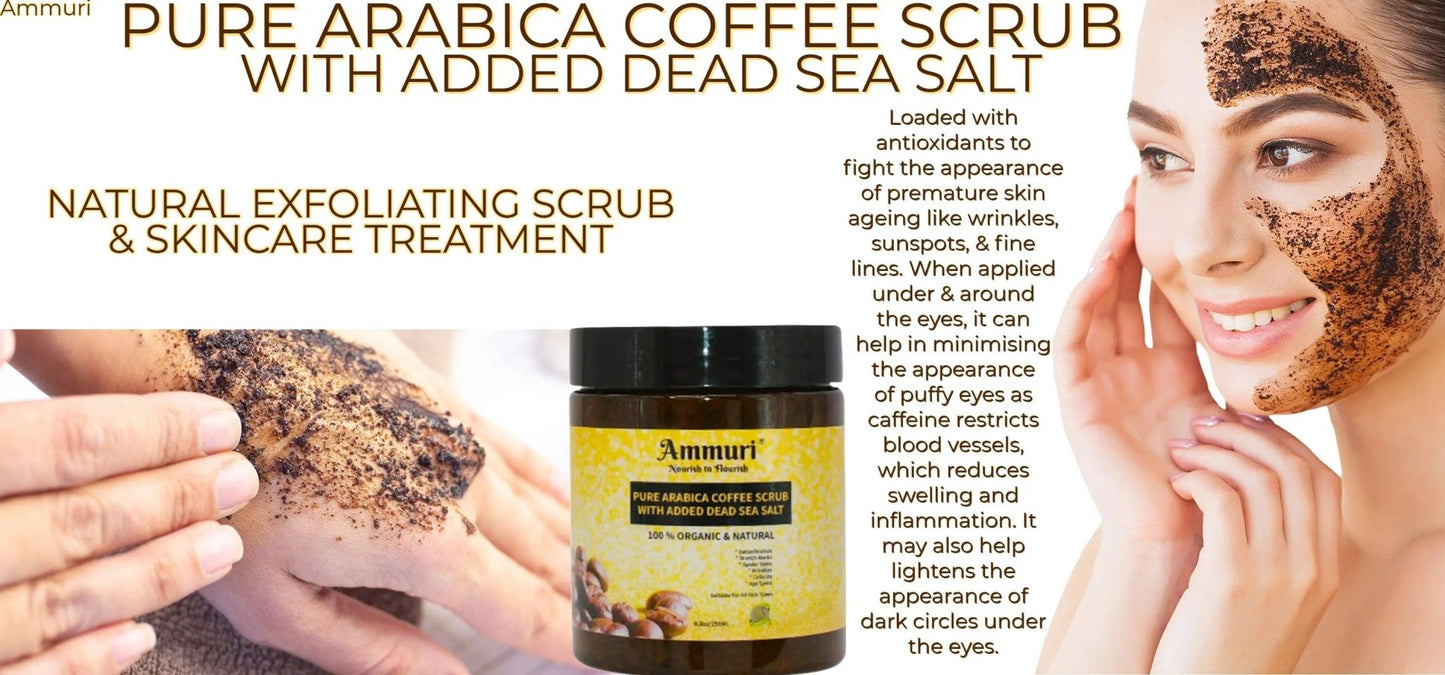 Ammuri Organic Coffee Body Scrub with Dead Sea Salt - Herbalshire Handmade Herbal Products