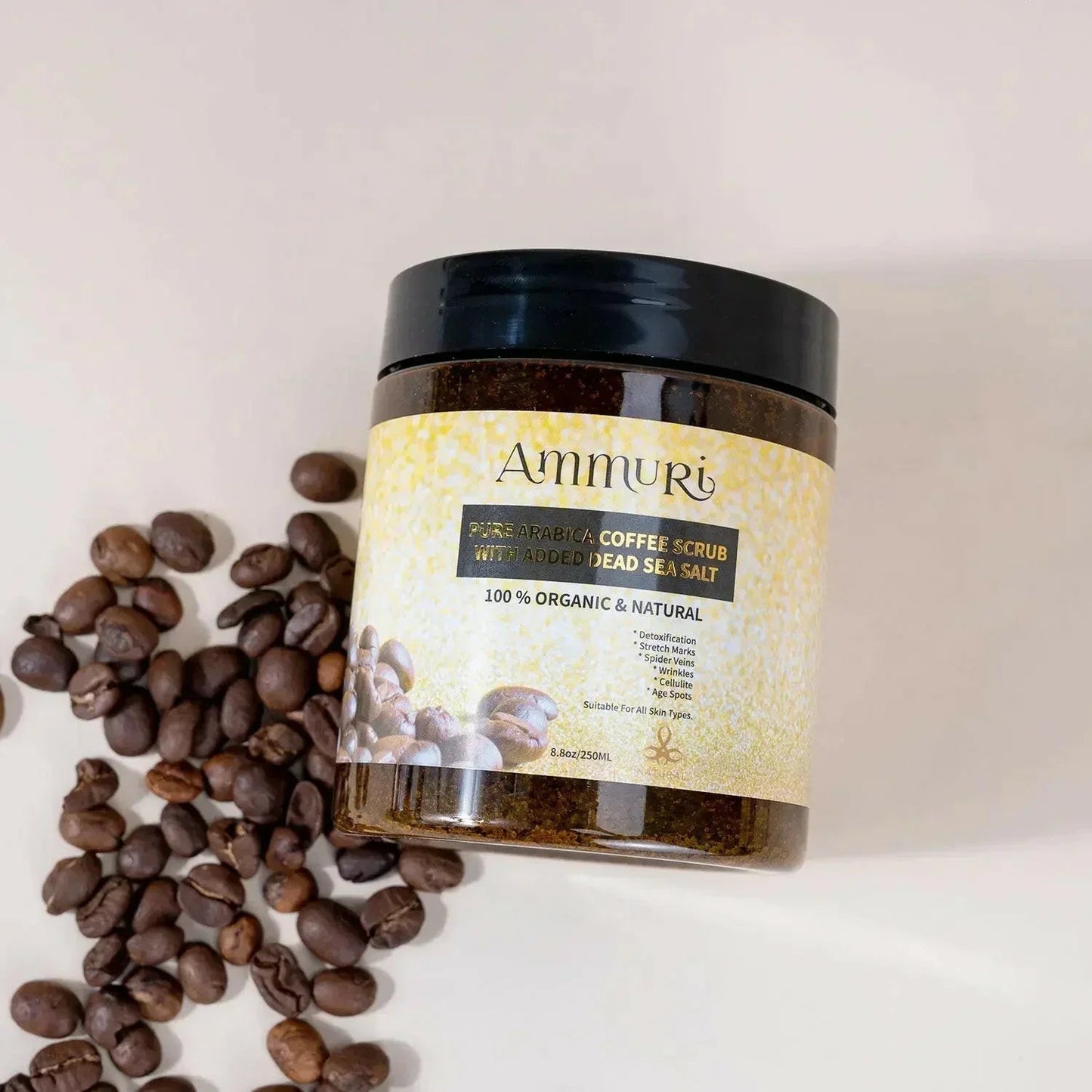Ammuri Organic Coffee Scrub for Skin - Arabica Face Mask - Herbalshire Handmade Herbal Products