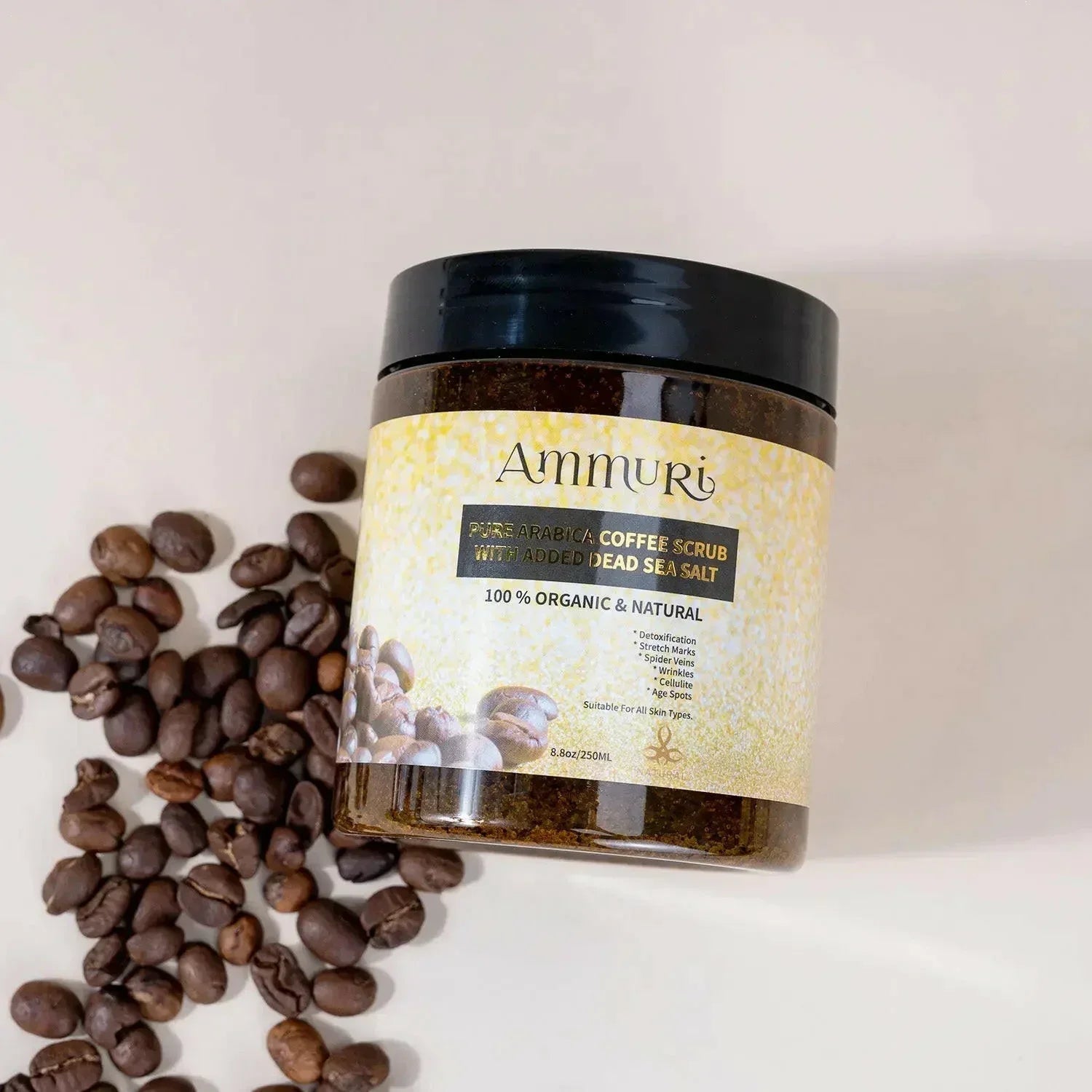 Ammuri Organic Coffee Scrub for Skin - Arabica Face Mask - Herbalshire Handmade Herbal Products