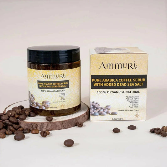 Ammuri Organic Coffee Scrub for Skin - Arabica Face Mask - Herbalshire Handmade Herbal Products