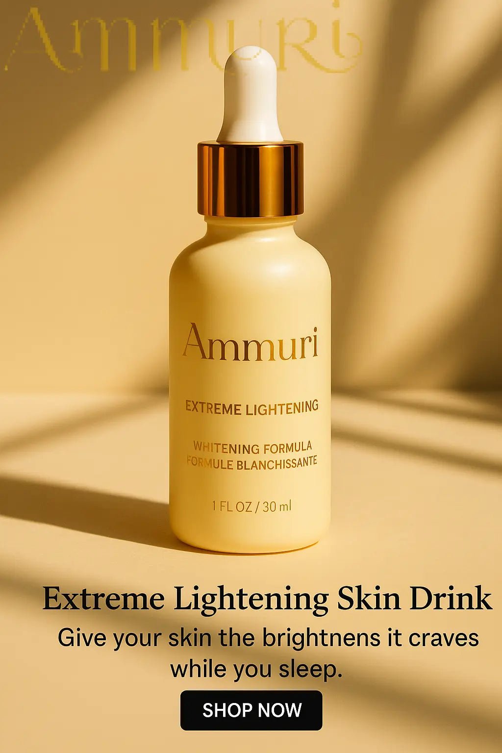 Ammuri Premium Whitening & Brightening Serum 30ml – Kojic Acid, Tranexamic Acid, Alpha Arbutin, Vitamin C & Hyaluronic Acid | Dark Spot Corrector & Hyperpigmentation Treatment – Korean Face Serum - Herbalshire Handmade Herbal Products