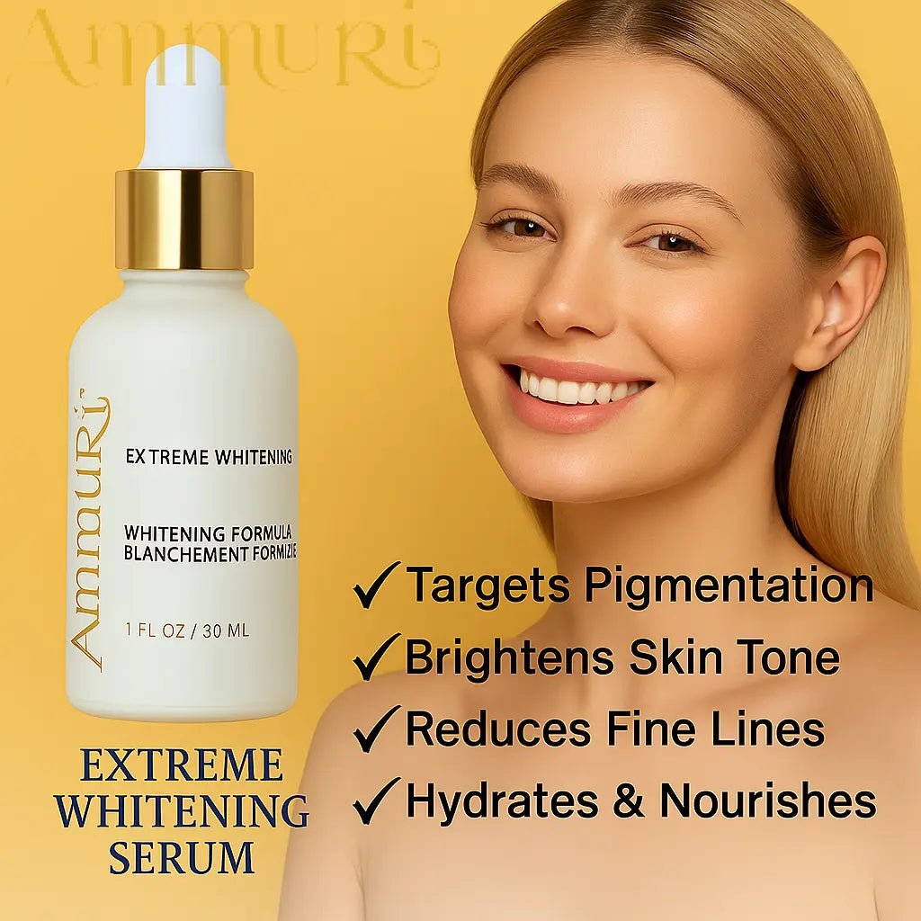 Ammuri Premium Whitening & Brightening Serum 30ml – Kojic Acid, Tranexamic Acid, Alpha Arbutin, Vitamin C & Hyaluronic Acid | Dark Spot Corrector & Hyperpigmentation Treatment – Korean Face Serum - Herbalshire Handmade Herbal Products