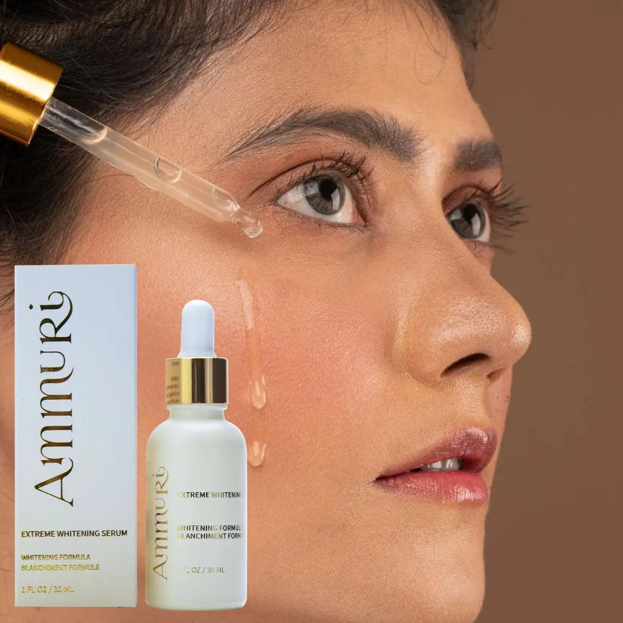Ammuri Premium Whitening & Brightening Serum 30ml – Kojic Acid, Tranexamic Acid, Alpha Arbutin, Vitamin C & Hyaluronic Acid | Dark Spot Corrector & Hyperpigmentation Treatment – Korean Face Serum - Herbalshire Handmade Herbal Products