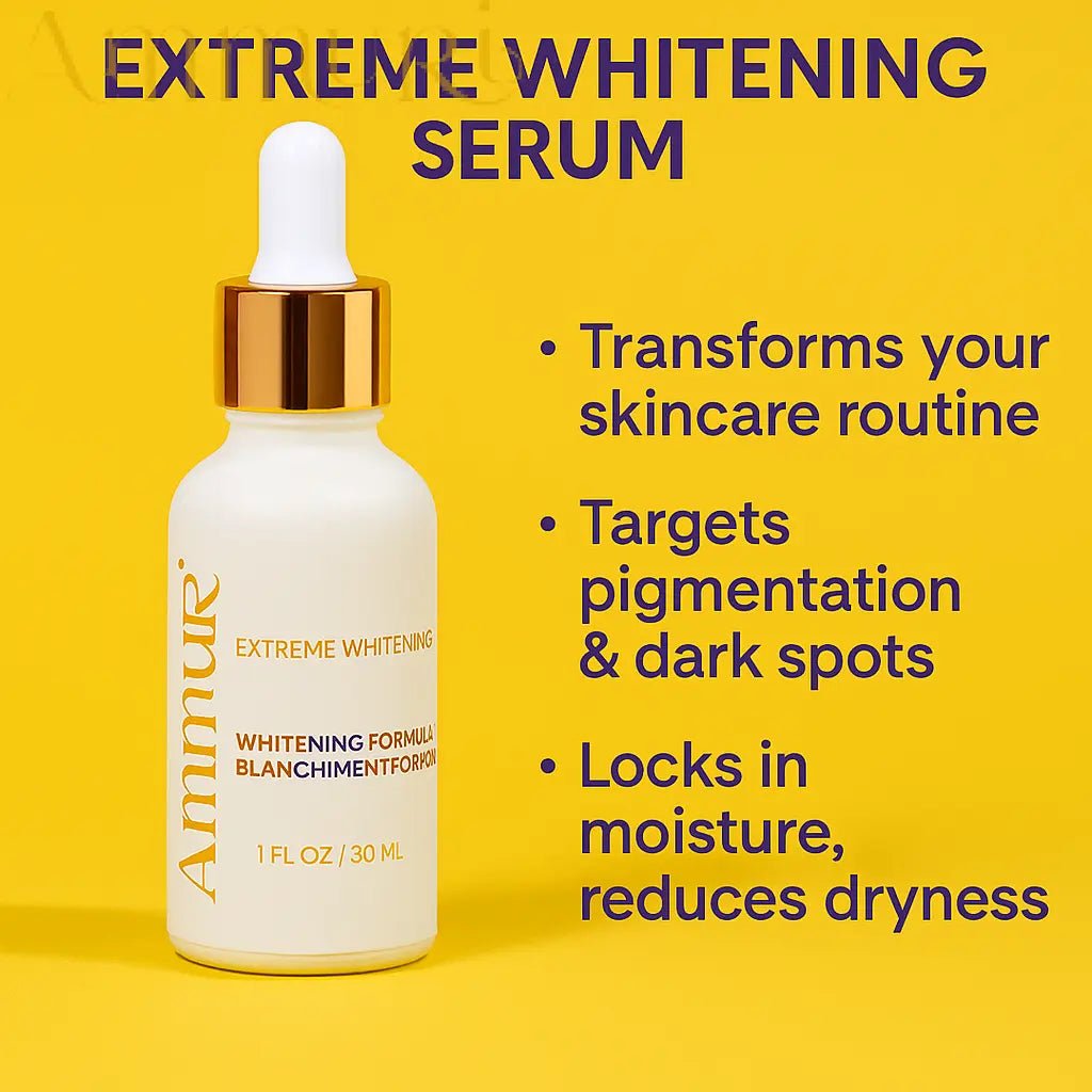 Ammuri Premium Whitening & Brightening Serum 30ml – Kojic Acid, Tranexamic Acid, Alpha Arbutin, Vitamin C & Hyaluronic Acid | Dark Spot Corrector & Hyperpigmentation Treatment – Korean Face Serum - Herbalshire Handmade Herbal Products