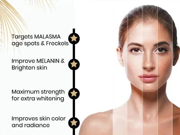 Ammuri Premium Whitening & Brightening Serum 30ml – Kojic Acid, Tranexamic Acid, Alpha Arbutin, Vitamin C & Hyaluronic Acid | Dark Spot Corrector & Hyperpigmentation Treatment – Korean Face Serum - Herbalshire Handmade Herbal Products