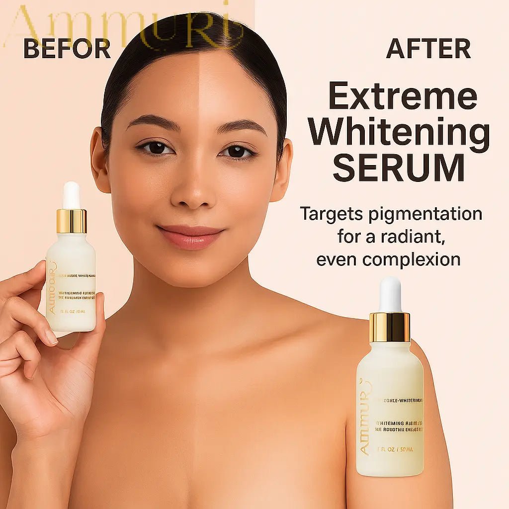 Ammuri Premium Whitening & Brightening Serum 30ml – Kojic Acid, Tranexamic Acid, Alpha Arbutin, Vitamin C & Hyaluronic Acid | Dark Spot Corrector & Hyperpigmentation Treatment – Korean Face Serum - Herbalshire Handmade Herbal Products