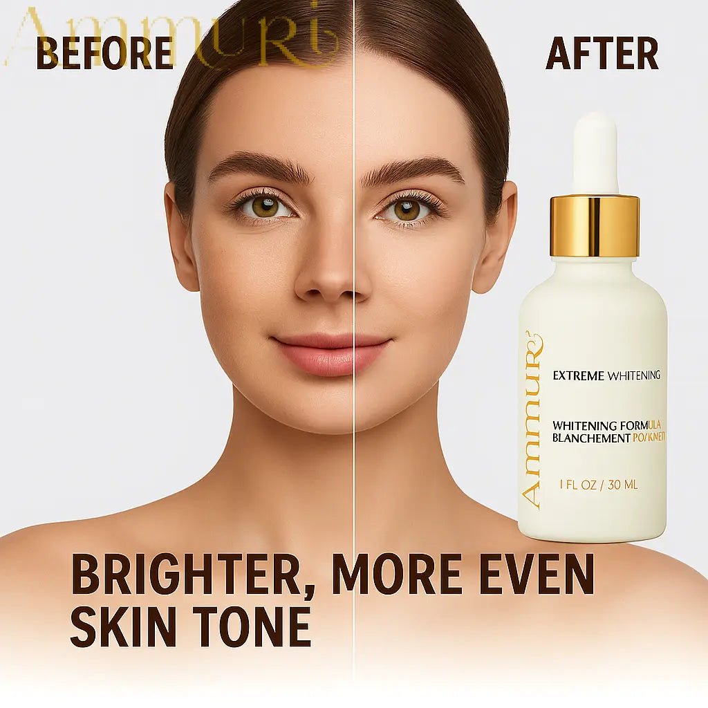 Ammuri Premium Whitening & Brightening Serum 30ml – Kojic Acid, Tranexamic Acid, Alpha Arbutin, Vitamin C & Hyaluronic Acid | Dark Spot Corrector & Hyperpigmentation Treatment – Korean Face Serum - Herbalshire Handmade Herbal Products
