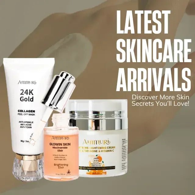 Ammuri Radiance Skincare Set – Niacinamide Serum, Vitamin C Cream & 24K Gold Mask - Herbalshire Handmade Herbal Products