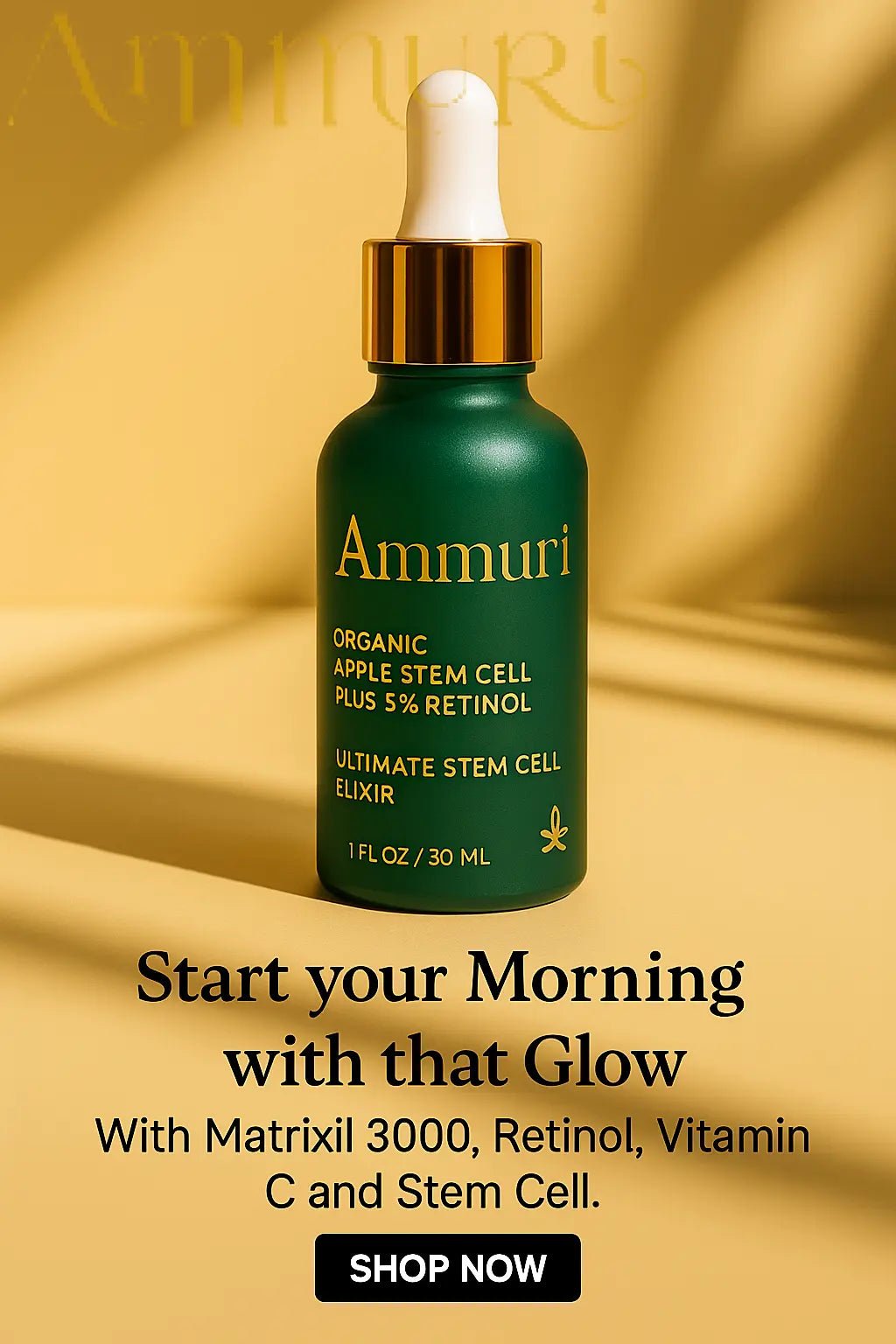 Ammuri Retinol Serum 5% + Apple Stem Cell – Anti - Aging, Acne, Dark Spot Care 30ml - Herbalshire Handmade Herbal Products