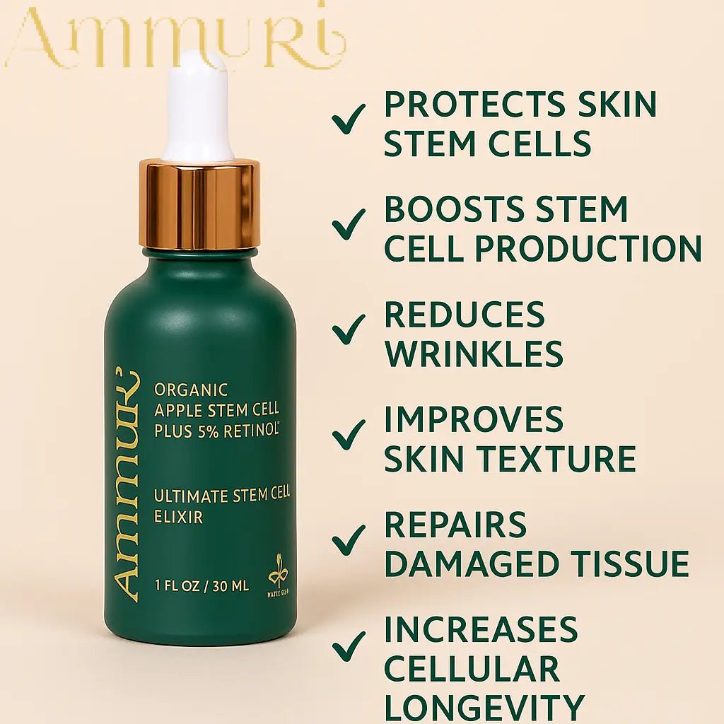 Ammuri Retinol Serum 5% + Apple Stem Cell – Anti - Aging, Acne, Dark Spot Care 30ml - Herbalshire Handmade Herbal Products
