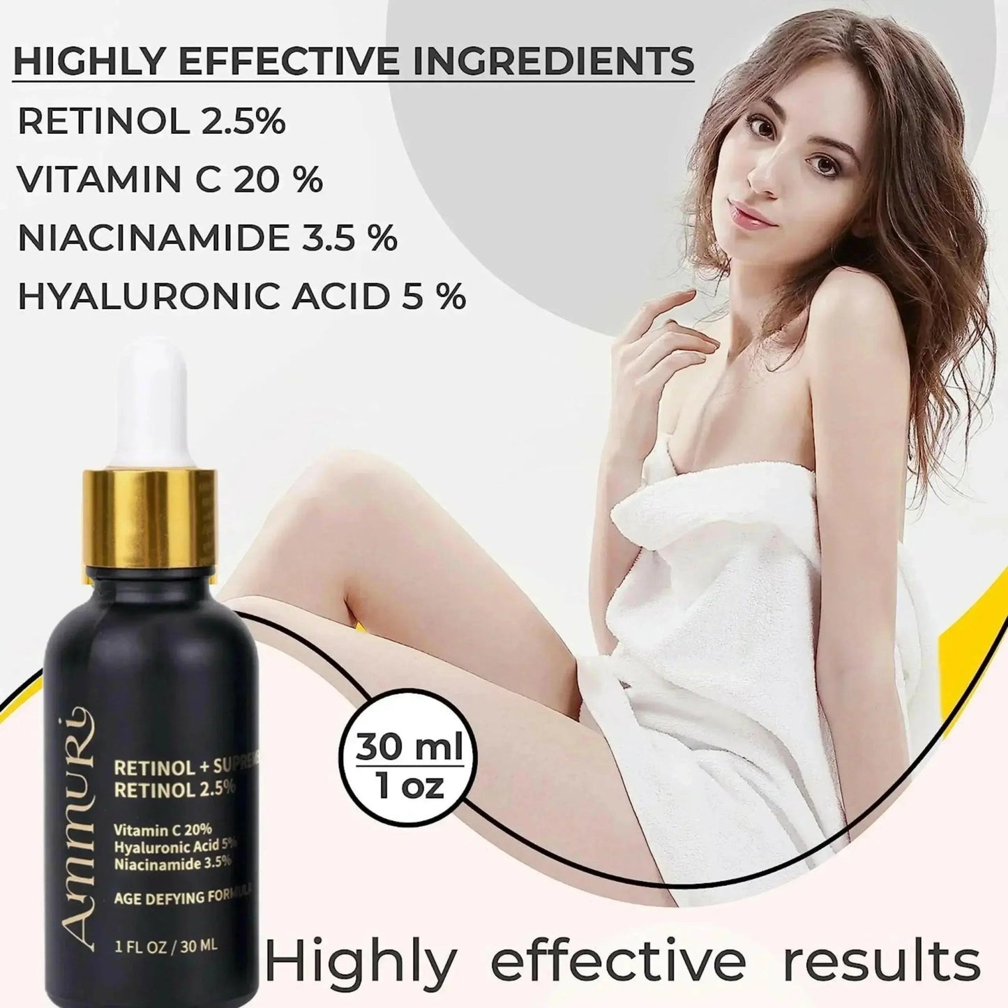 Ammuri Retinol Supreme 2.5% Serum – Anti - Aging Treatment - Age - Defying Formula - Herbalshire Handmade Herbal Products