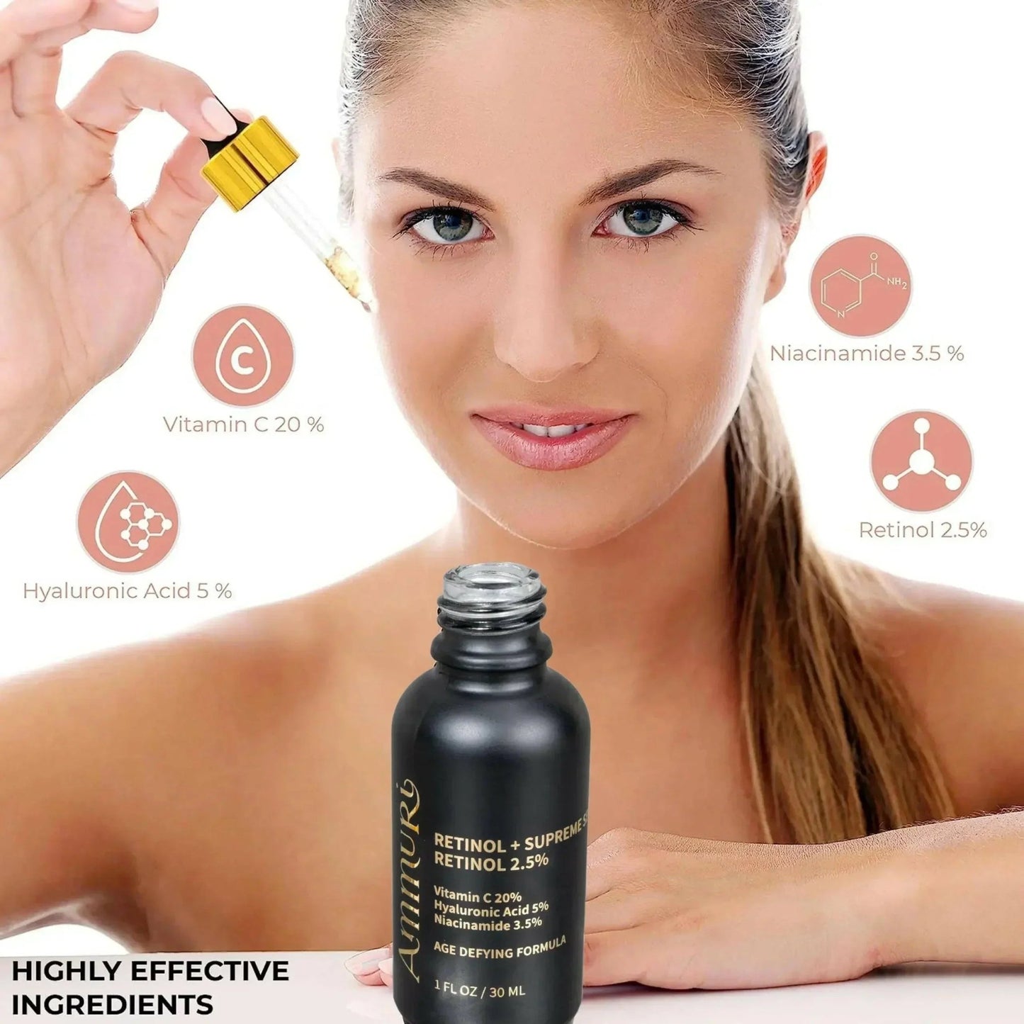 Ammuri Retinol Supreme 2.5% Serum – Anti - Aging Treatment - Age - Defying Formula - Herbalshire Handmade Herbal Products
