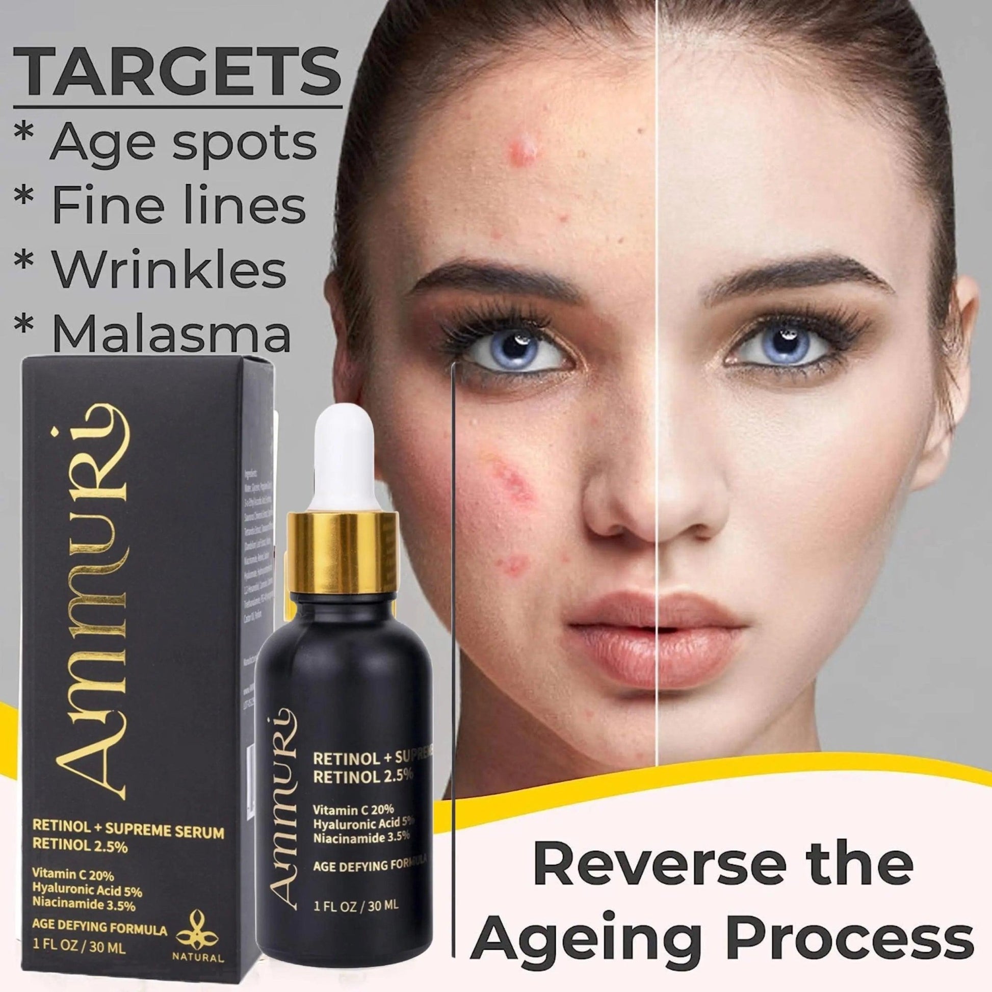 Ammuri Retinol Supreme Serum for Anti - Ageing Skin Care - Herbalshire Handmade Herbal Products