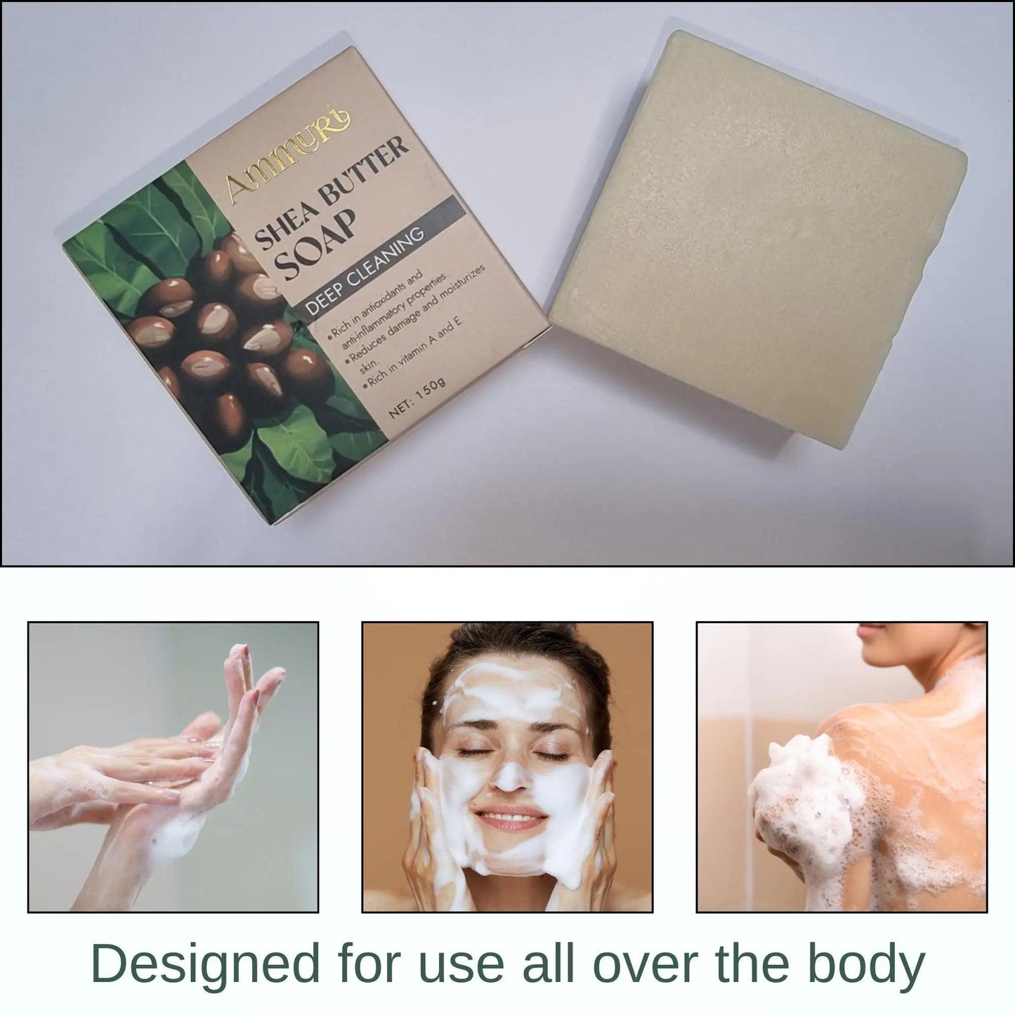 Ammuri Shea Butter Luxury Bar Soap: Soften, Soothe, and Pamper Your Skin Daily - Herbalshire Handmade Herbal Products