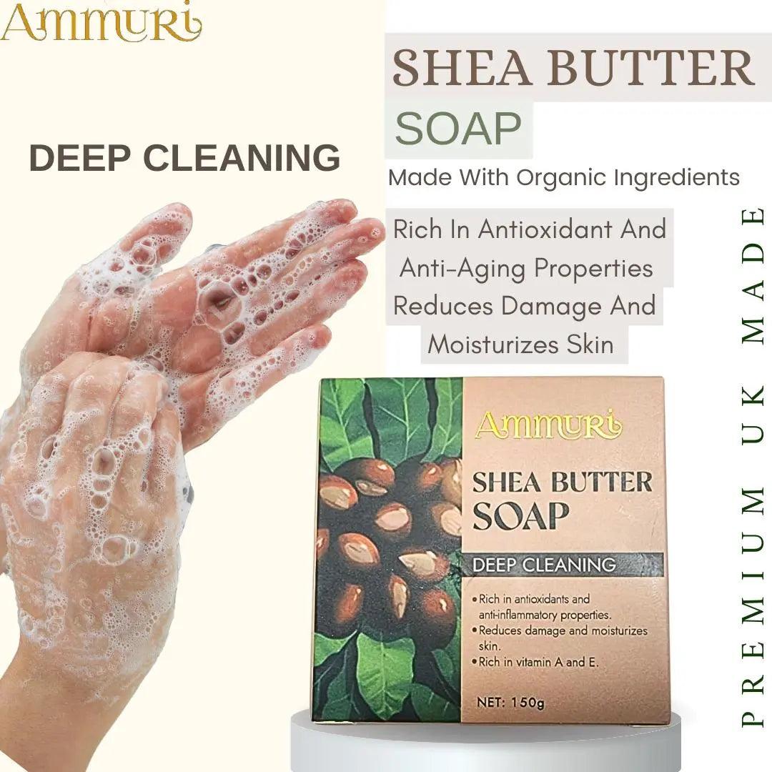 Ammuri Shea Butter Luxury Bar Soap: Soften, Soothe, and Pamper Your Skin Daily - Herbalshire Handmade Herbal Products