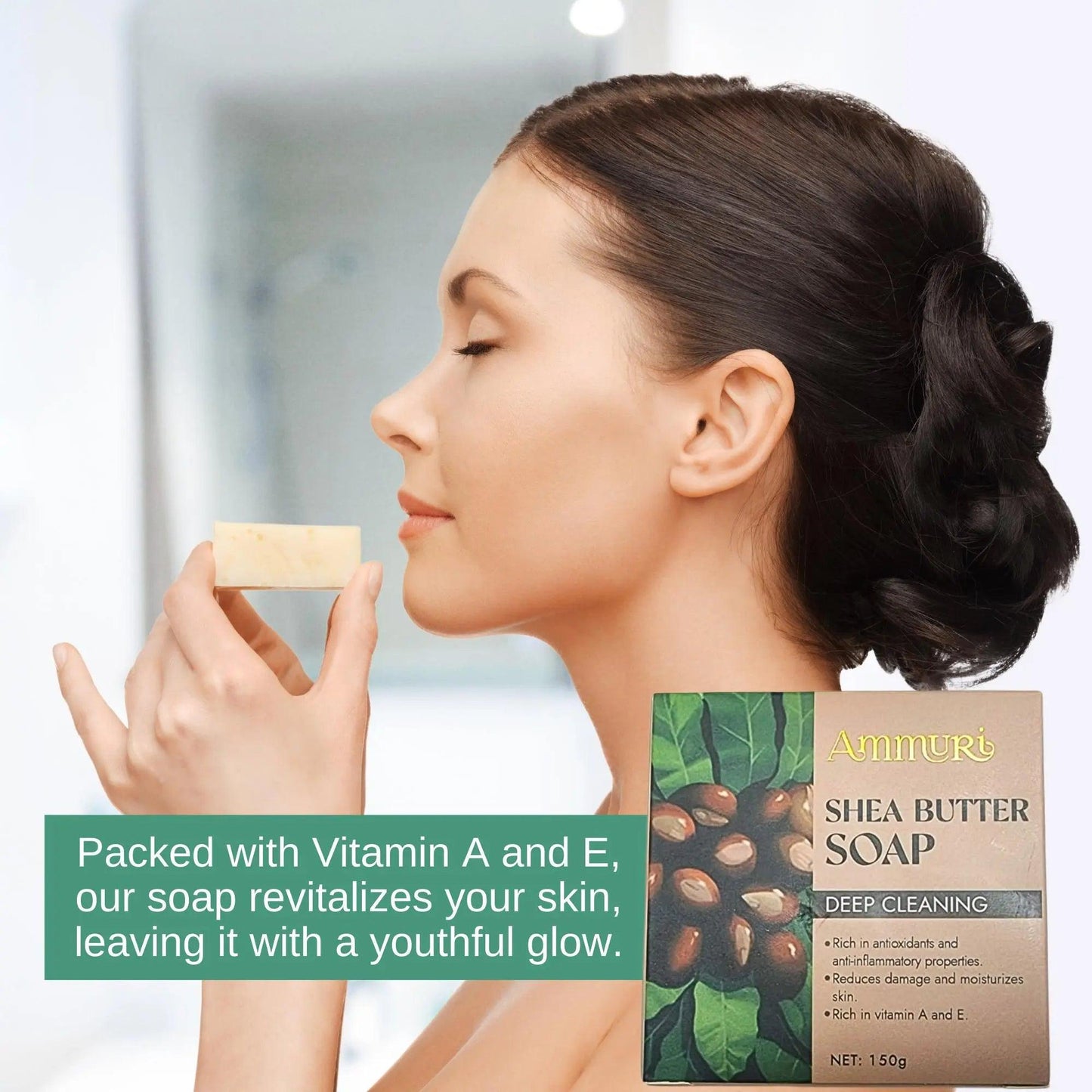 Ammuri Shea Butter Luxury Bar Soap: Soften, Soothe, and Pamper Your Skin Daily - Herbalshire Handmade Herbal Products