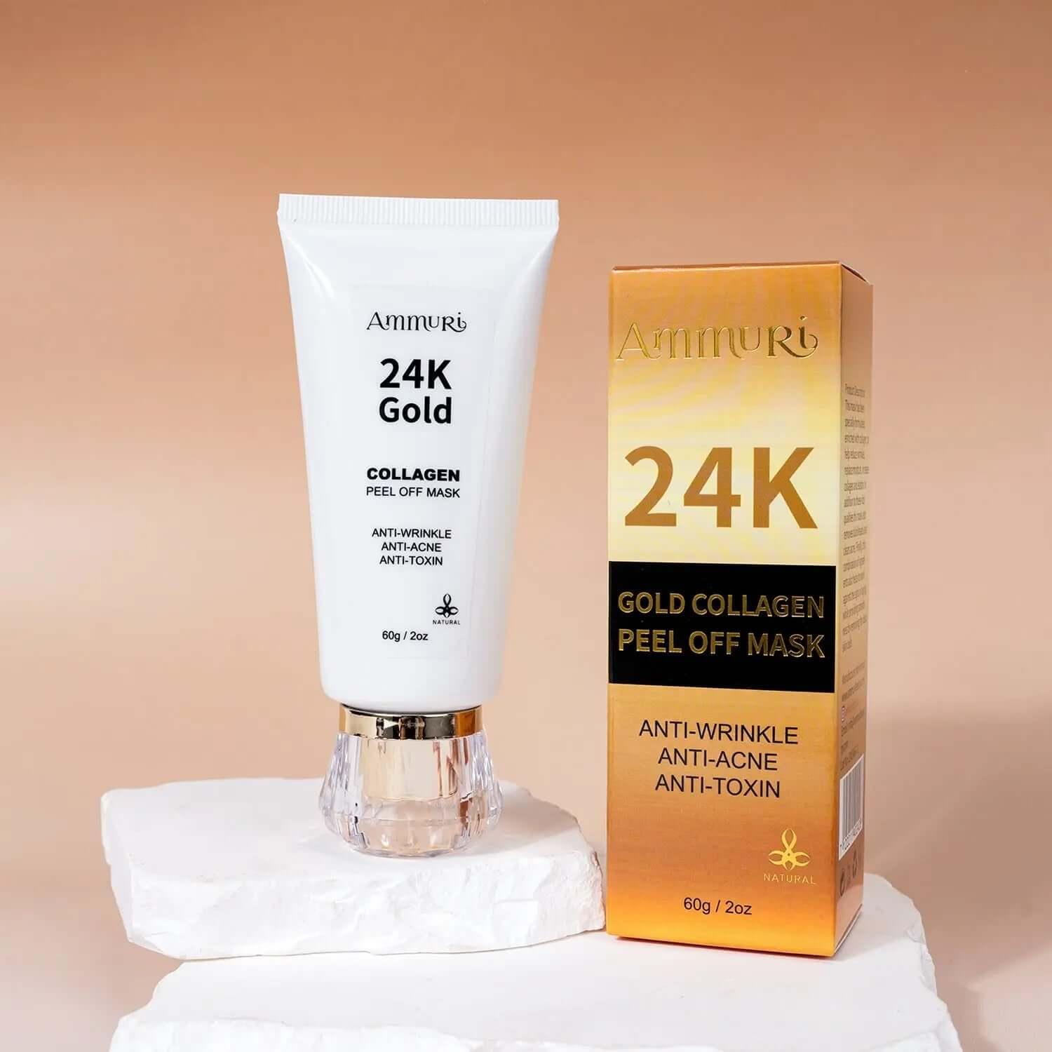 Ammuri Skincare 24K Gold Collagen Face Mask Peel Off - Herbalshire Handmade Herbal Products