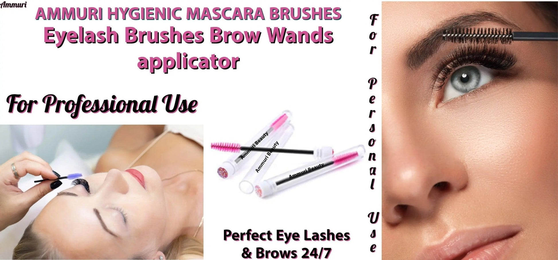 Ammuri Skincare Disposable Mascara Brushes & Brow Wands - Herbalshire Handmade Herbal Products