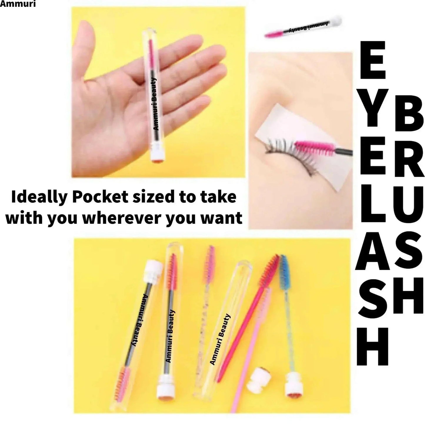 Ammuri Skincare Hygienic Mascara Brushes & Brow Wands - Herbalshire Handmade Herbal Products