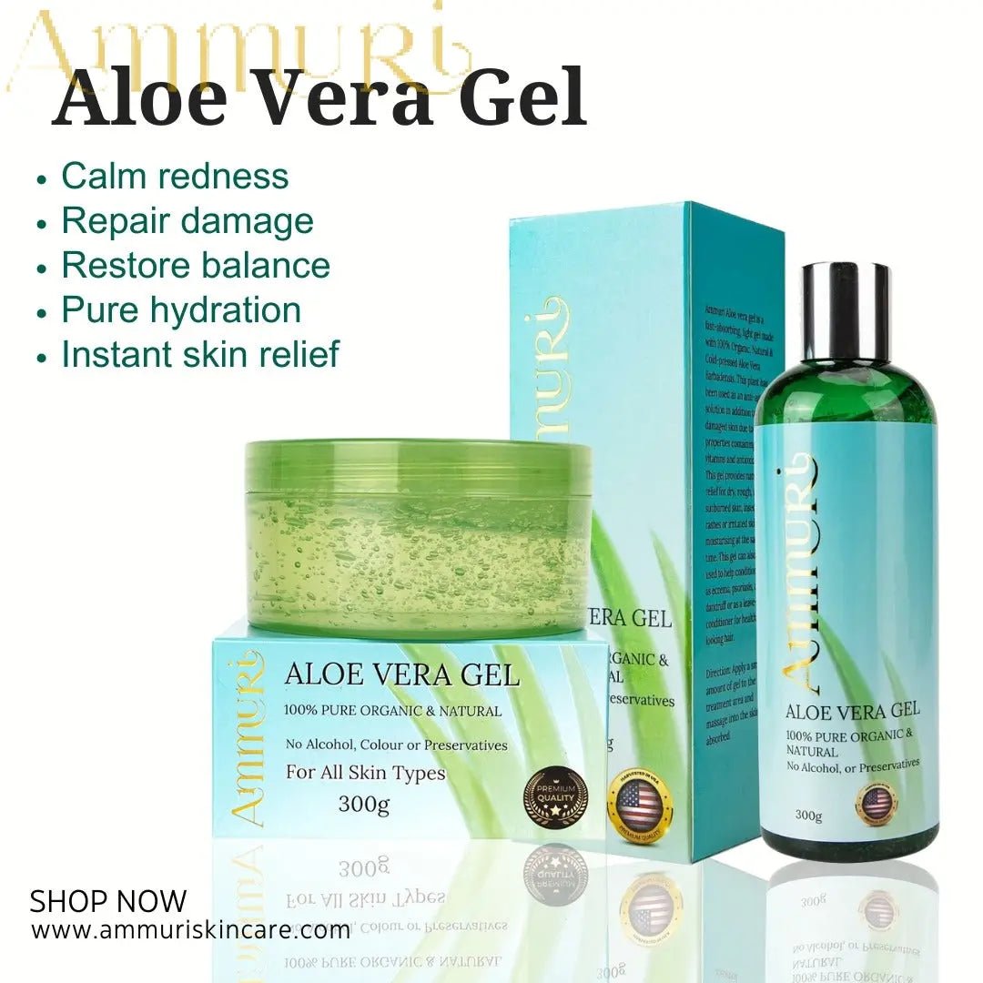 Ammuri Skincare Organic Aloe Vera Gel Set for Hydration - Herbalshire Handmade Herbal Products