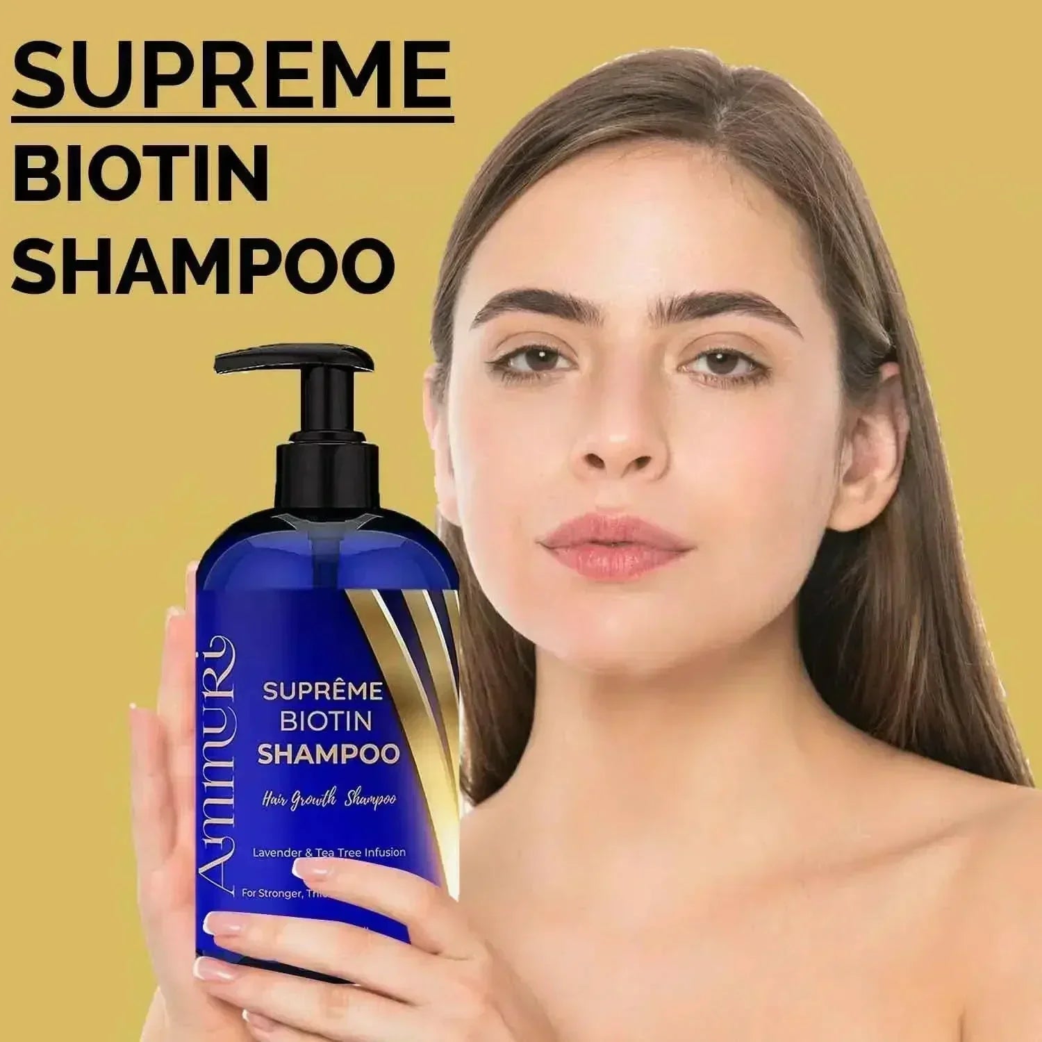Ammuri Supreme Biotin Shampoo – Daily Hair Care for Thicker - Looking Hair (473ml) - Herbalshire Handmade Herbal Products