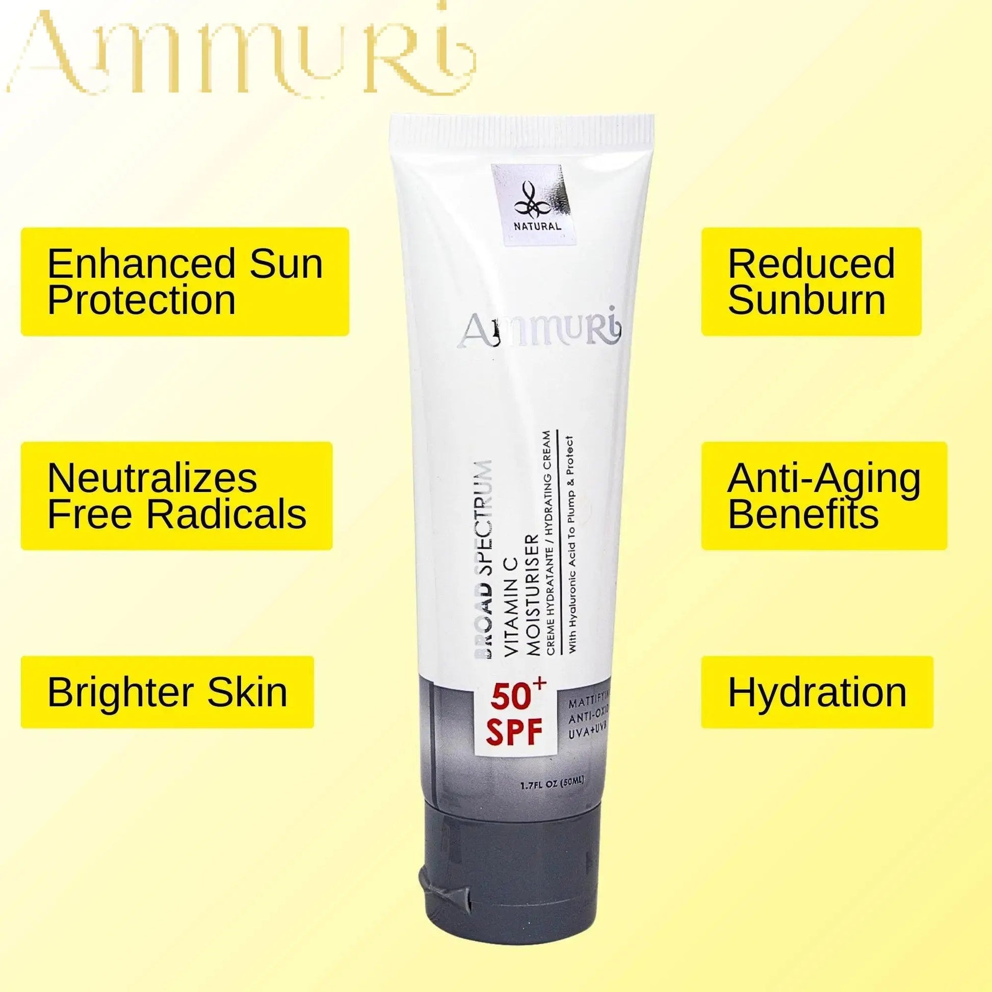 Ammuri Vitamin C Day Cream SPF50 – Brightening Moisturizer - Herbalshire Handmade Herbal Products