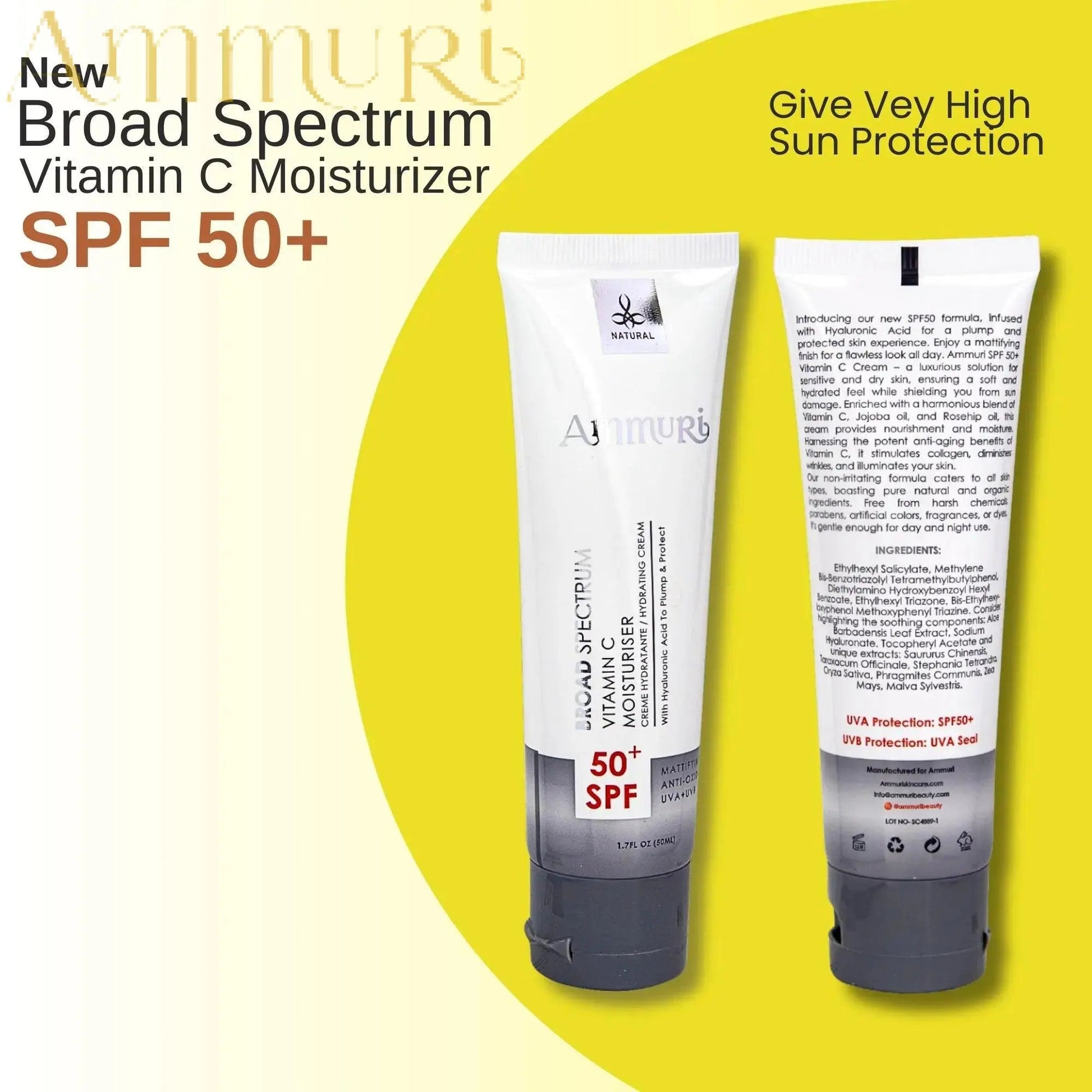 Ammuri Vitamin C Day Serum SPF50 Moisturizer - Herbalshire Handmade Herbal Products