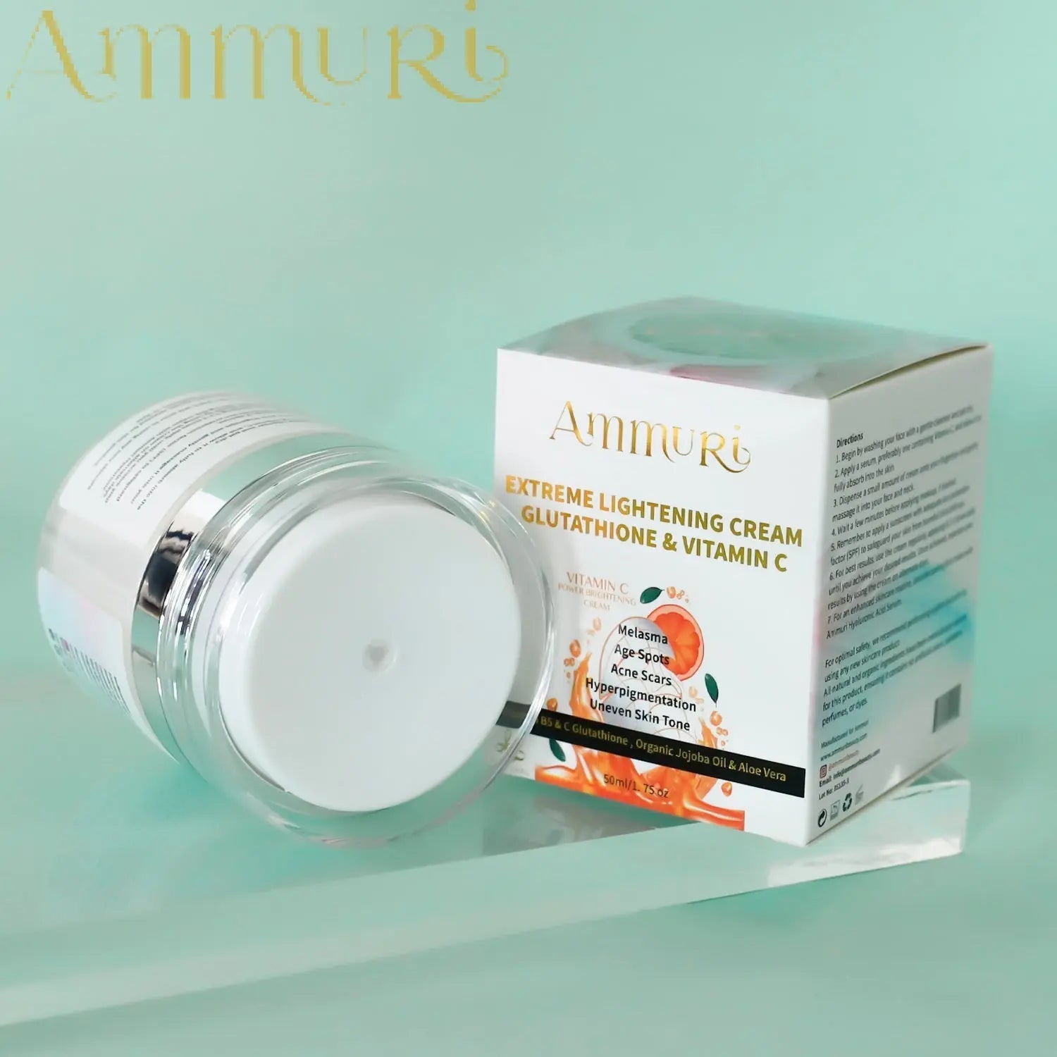 Ammuri Whitening and Brightening Cream Set for Radiant Skin - Herbalshire Handmade Herbal Products