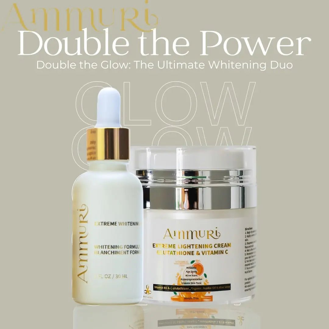 Ammuri Whitening Cream and Serum Set for Bright Skin - Herbalshire Handmade Herbal Products