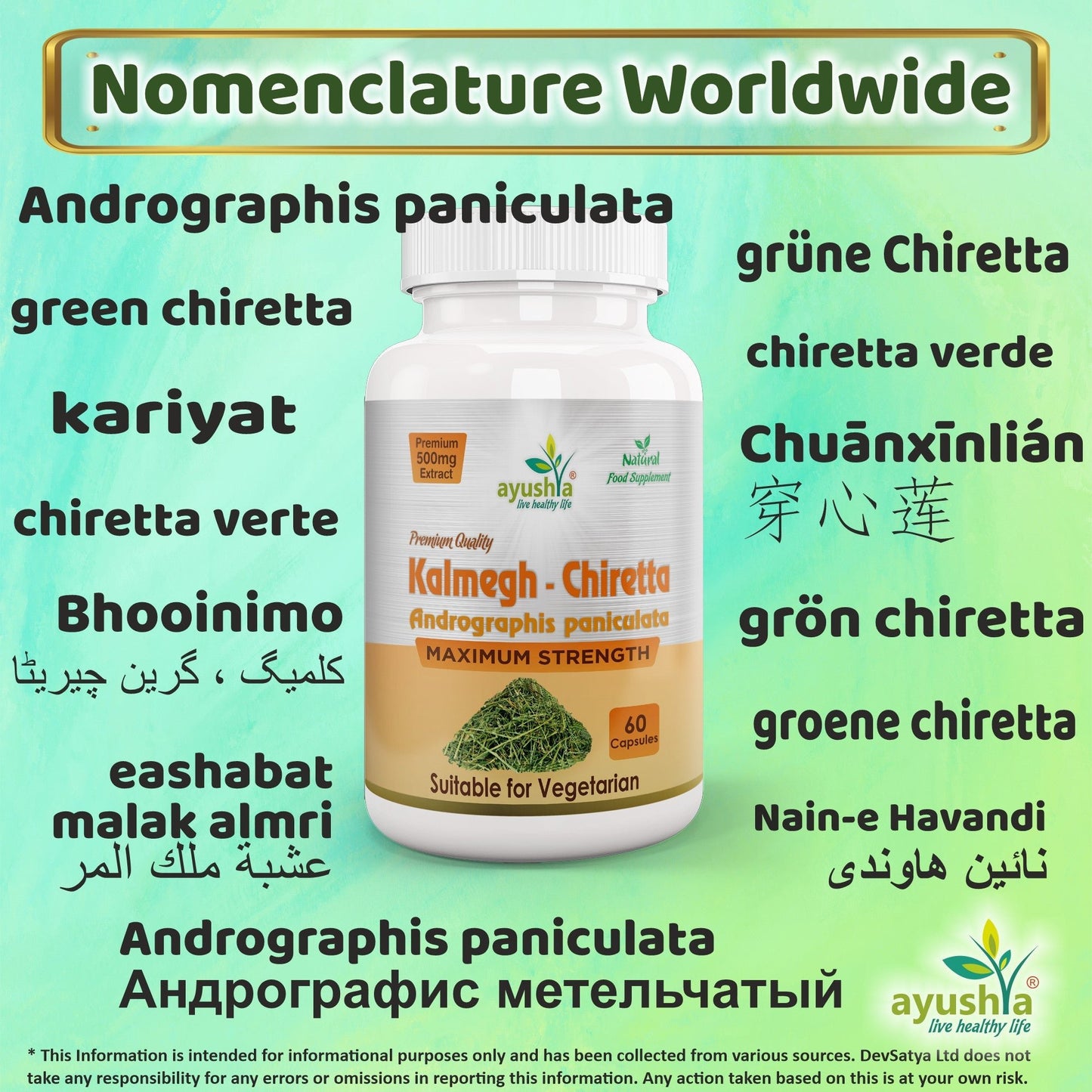 Andrographis Kalmegh Chirata Capsule - Herbalshire Handmade Herbal Products
