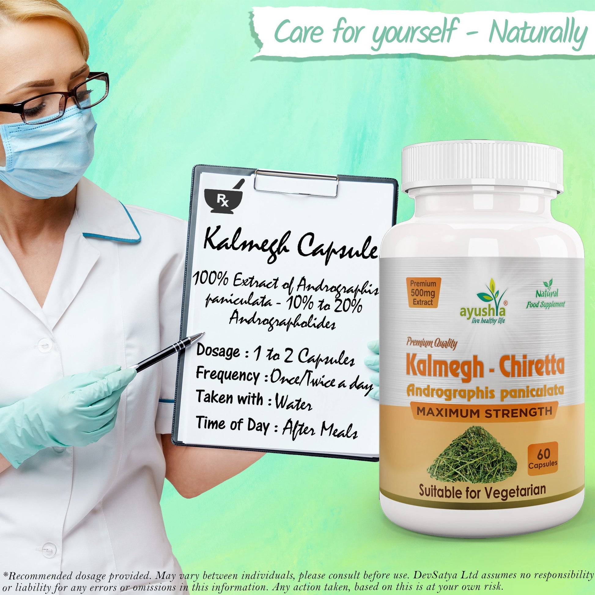 Andrographis Kalmegh Chirata Capsule - Herbalshire Handmade Herbal Products