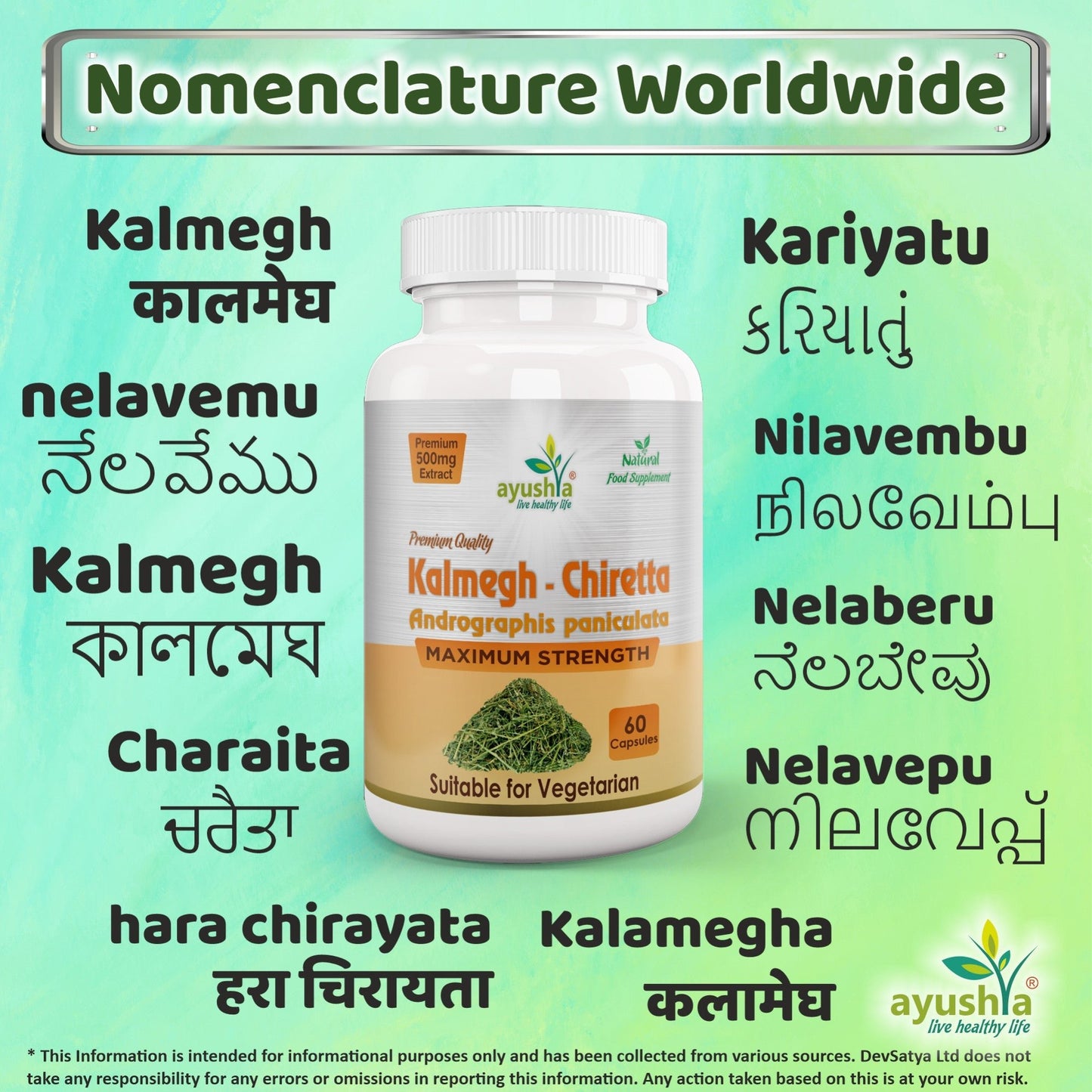Andrographis Kalmegh Chirata Capsule - Herbalshire Handmade Herbal Products