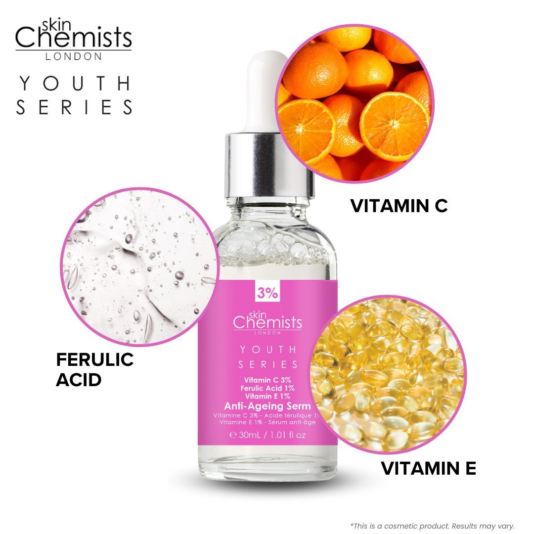 Anti - Ageing Serum Vitamin C 3%, Ferulic Acid 1%, Vitamin E 1% 30ml - Herbalshire Handmade Herbal Products