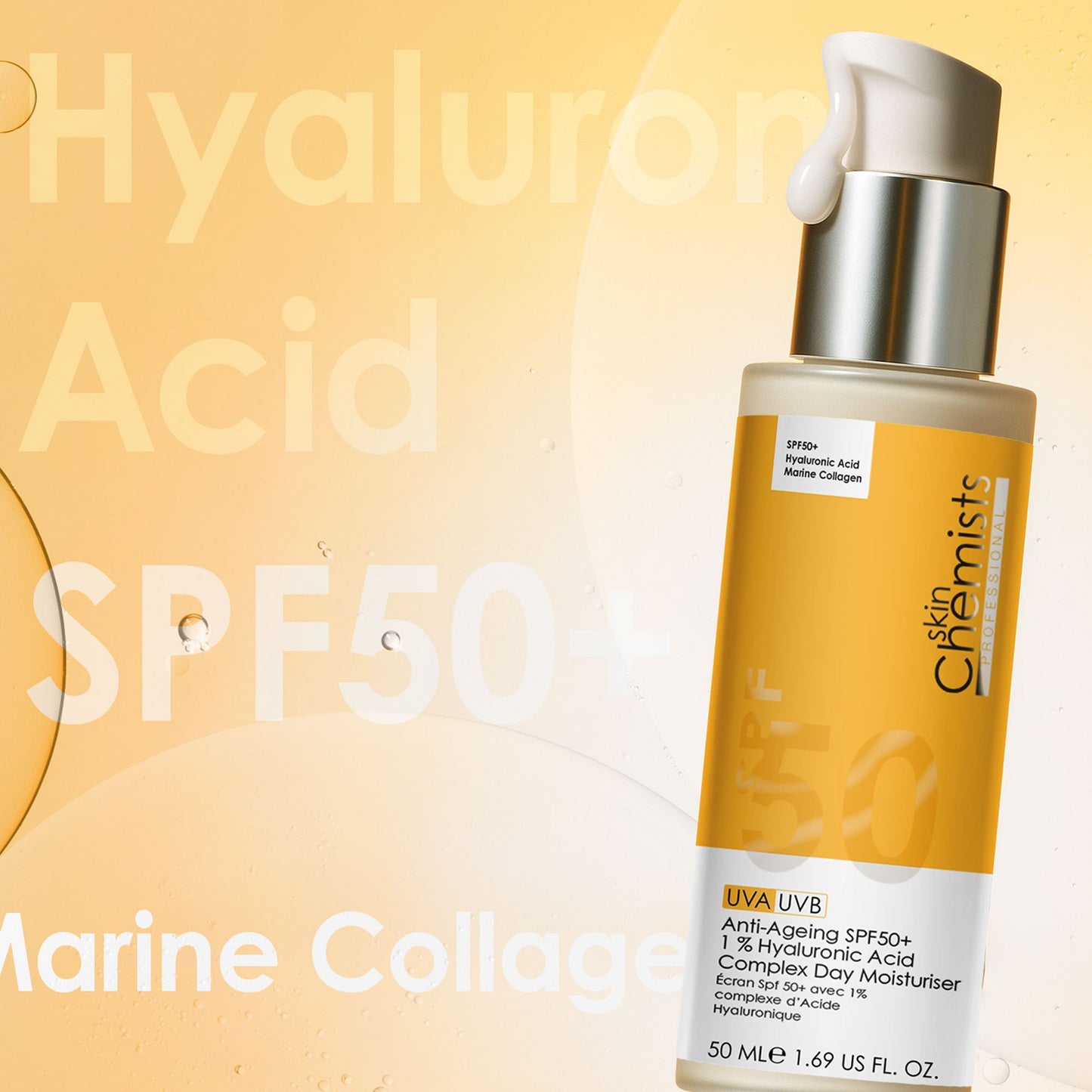 Anti - Ageing SPF50+ 1 % Hyaluronic Acid Complex Day Moisturiser - Herbalshire Handmade Herbal Products