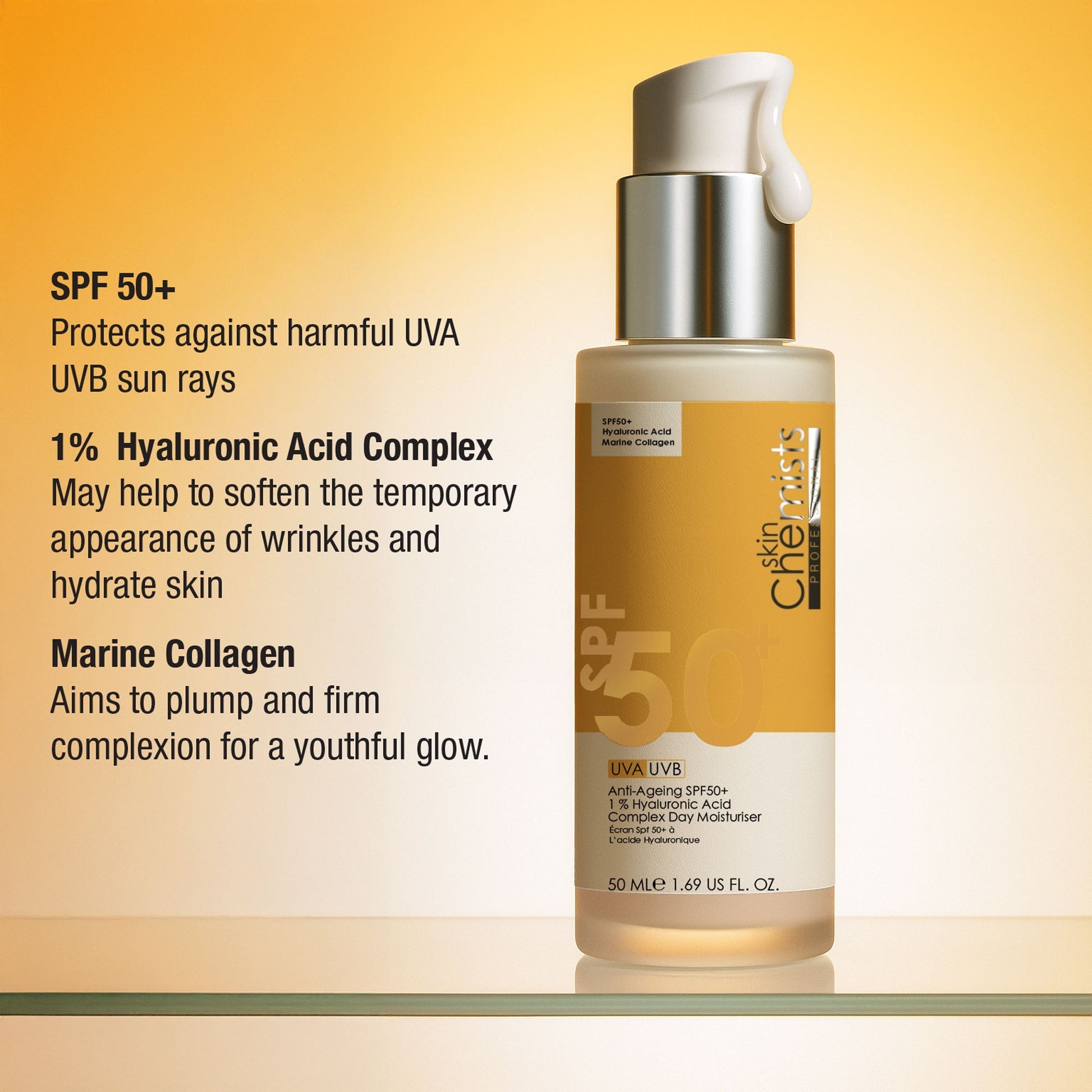 Anti - Ageing SPF50+ 1 % Hyaluronic Acid Complex Day Moisturiser - Herbalshire Handmade Herbal Products