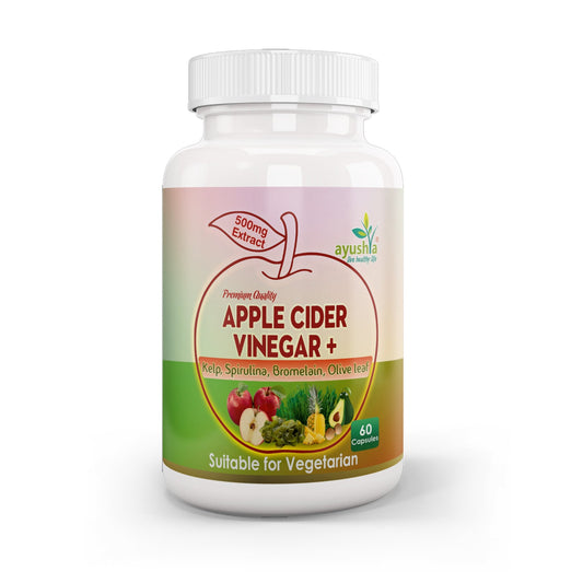 Apple Cider Vinegar Capsule with Kelp, Spirulina, Bromelain, Olive Leaf - Herbalshire Handmade Herbal Products