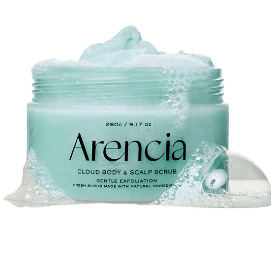 Arencia Fresh Cloud Body & Scalp Scrub - French Mint & Lily - Herbalshire Handmade Herbal Products