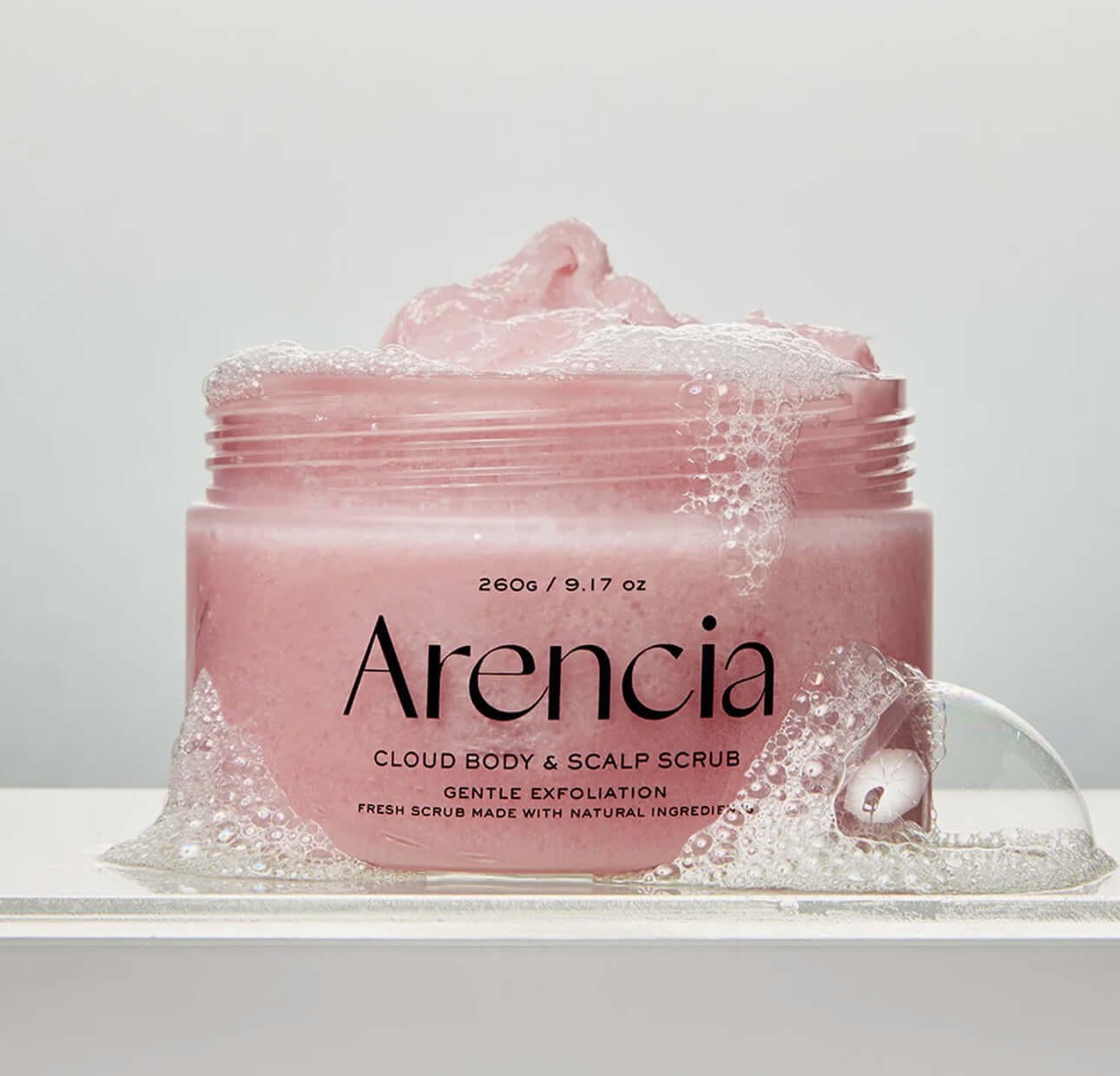 Arencia Fresh Cloud Body & Scalp Scrub - French Mint & Lily - Herbalshire Handmade Herbal Products