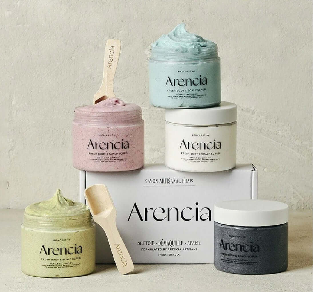 Arencia Fresh Cloud Body & Scalp Scrub - French Mint & Lily - Herbalshire Handmade Herbal Products