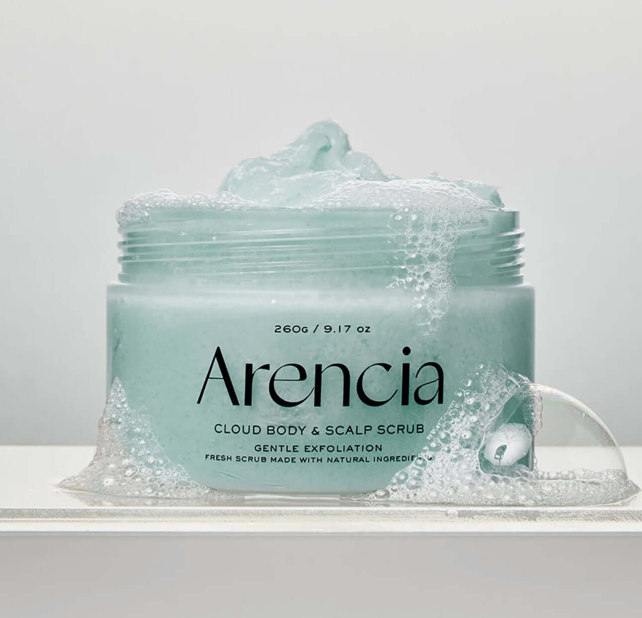 Arencia Fresh Cloud Body & Scalp Scrub - Lavender & Pear - Herbalshire Handmade Herbal Products